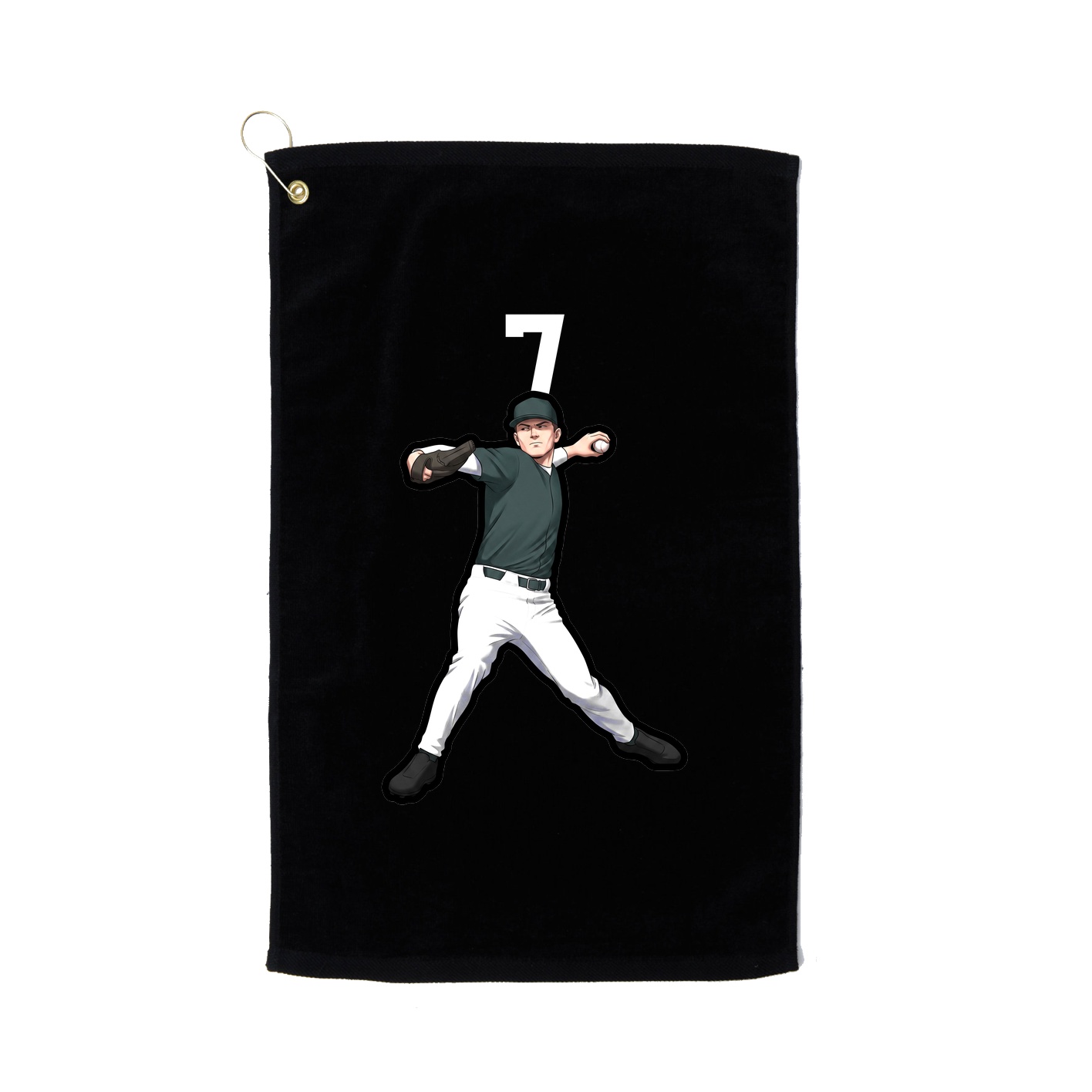 Golf Towel — Number Top in Black