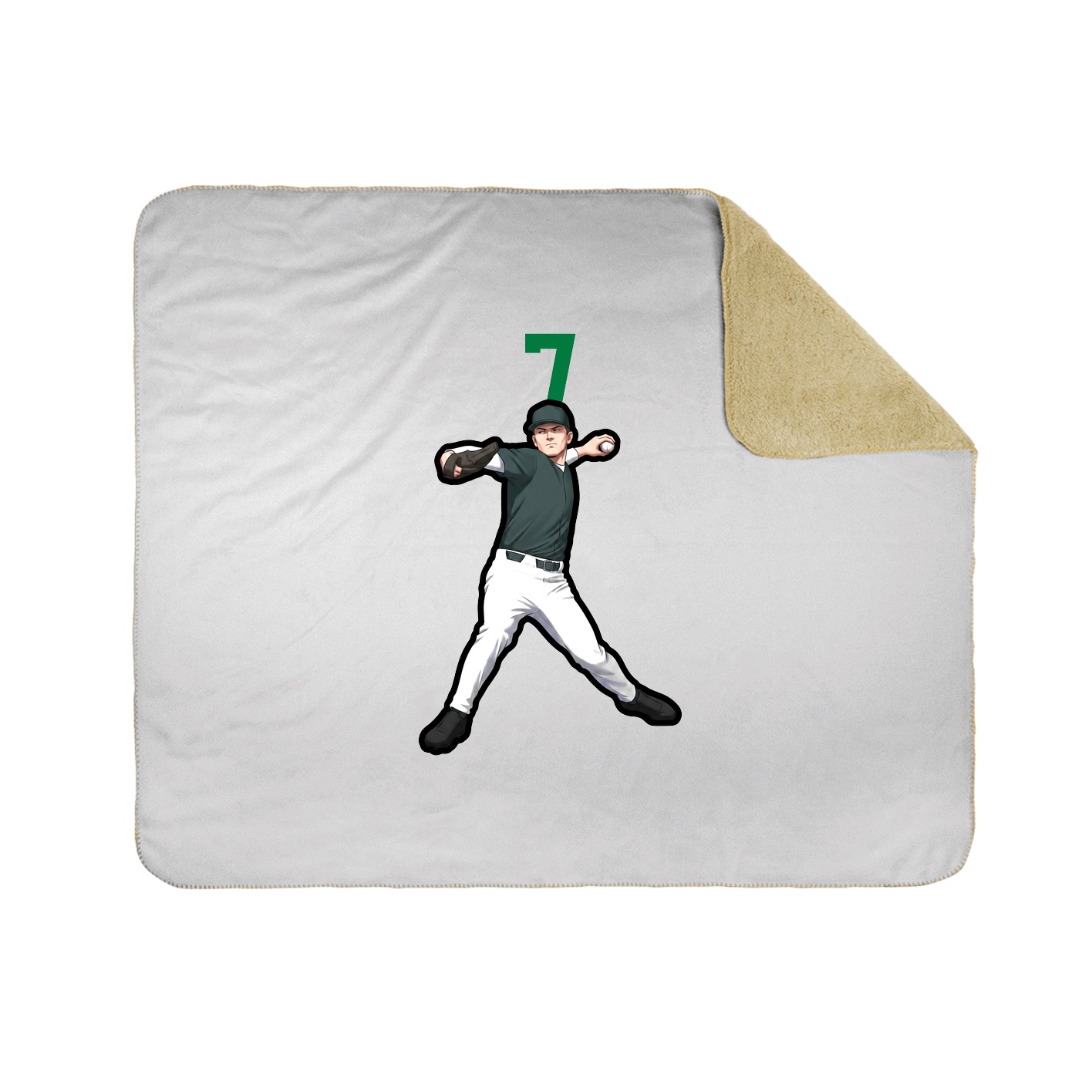 Throw Blanket — Number Top in White