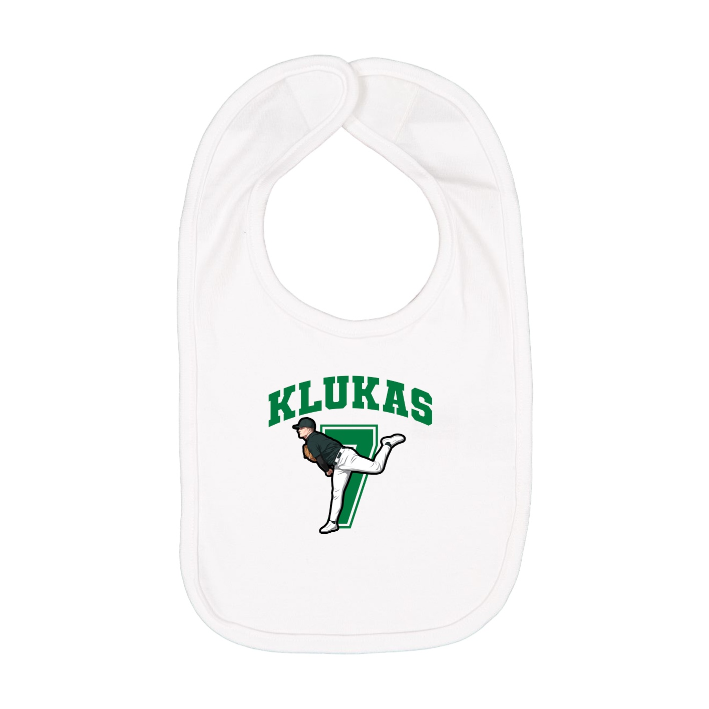 Infant Bib — Number in White