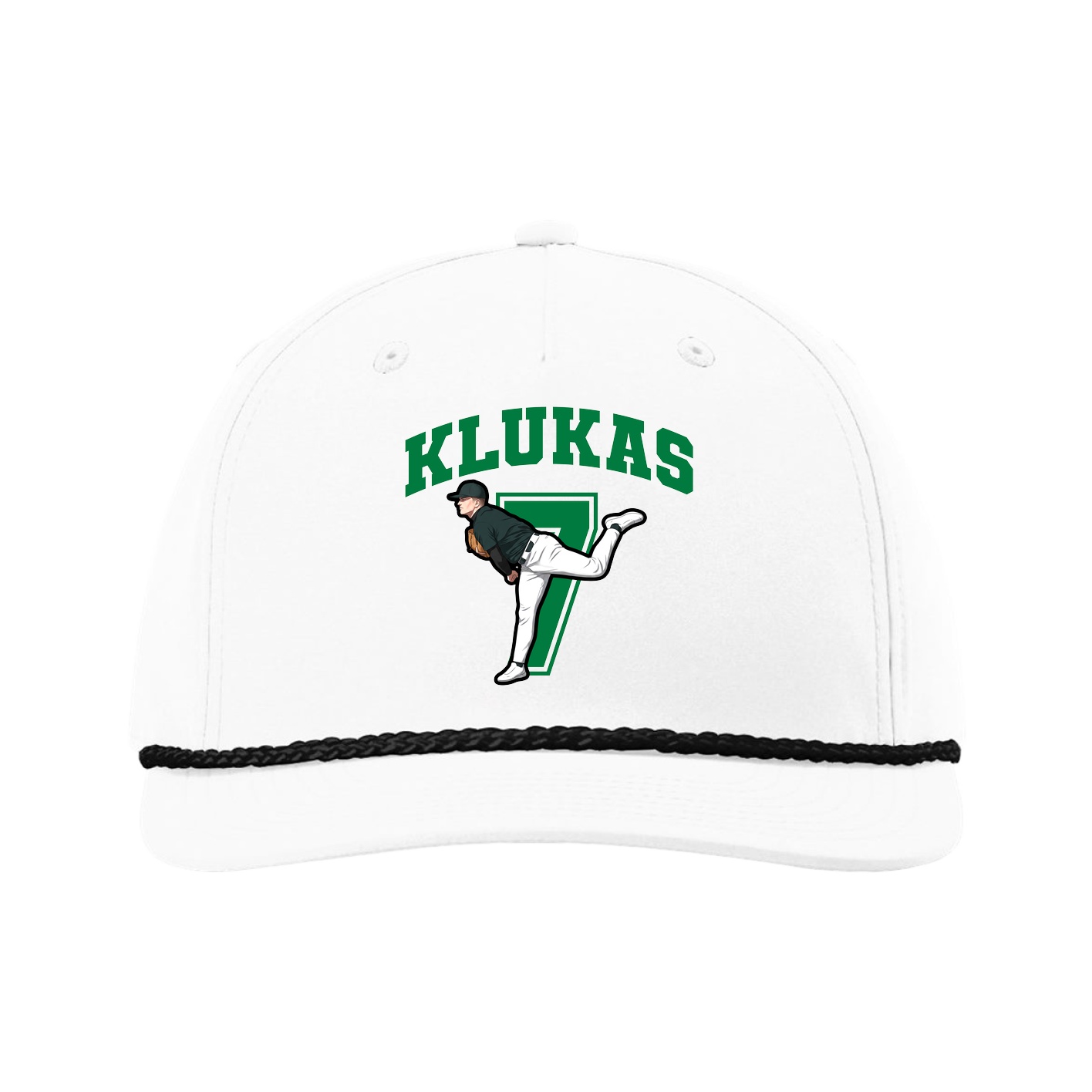 Five-Panel Classic Rope Cap — Number in White