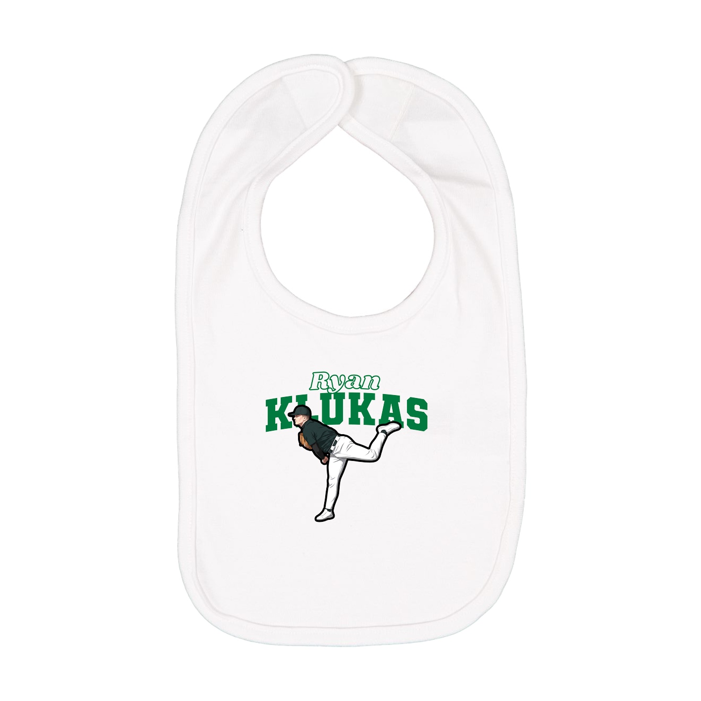 Infant Bib — Name Arch in White