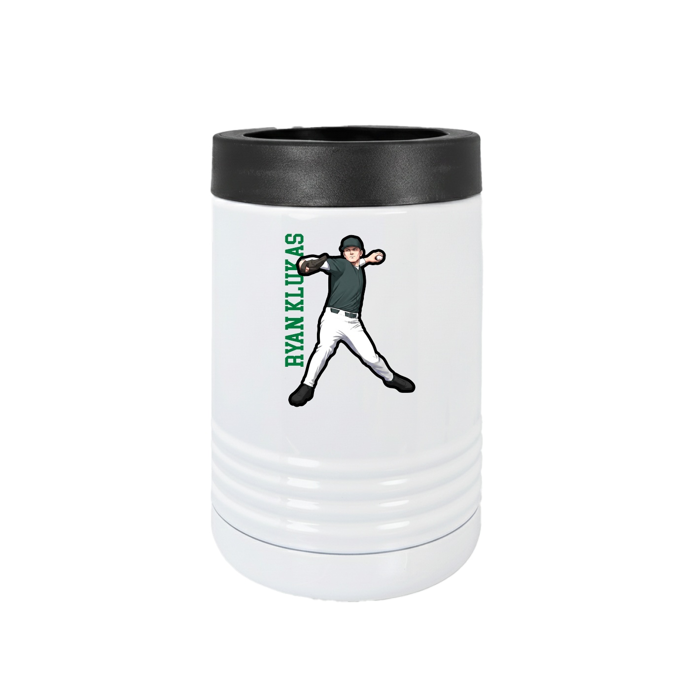 Beverage Holder — Name Vertical in White