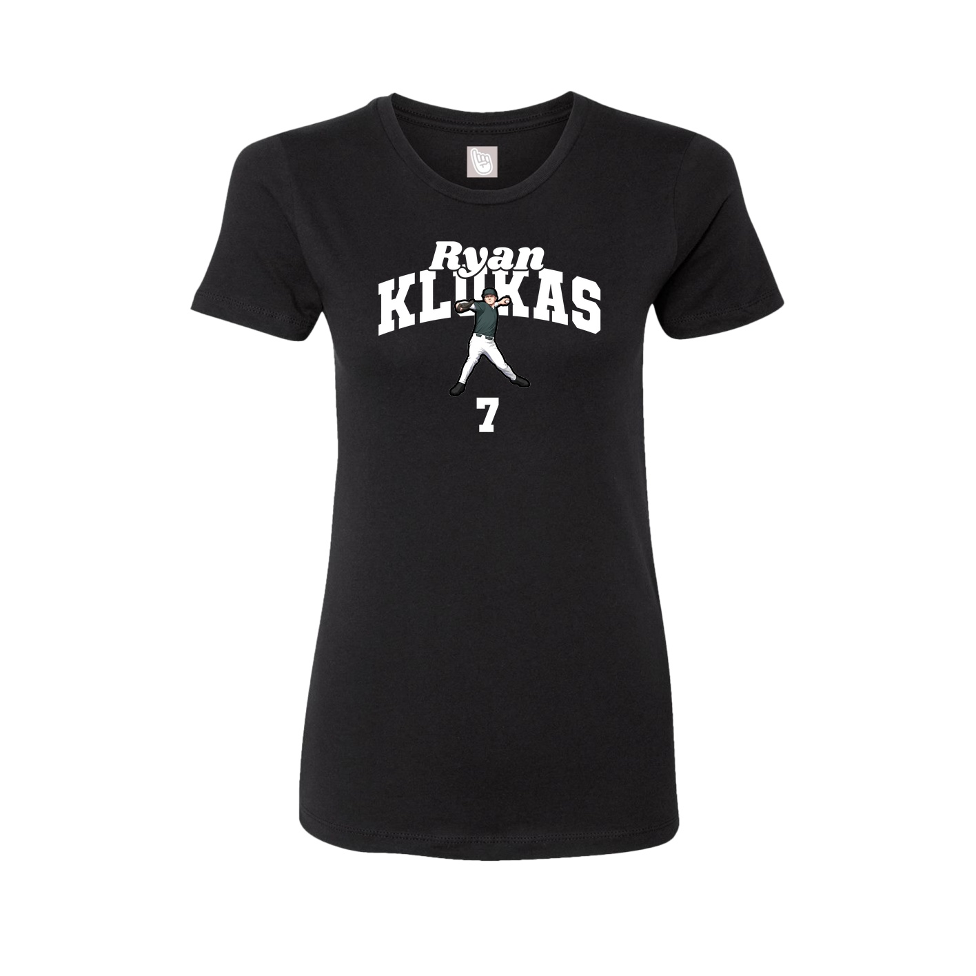 Fitted Women's Tee — Signature Arch in Black
