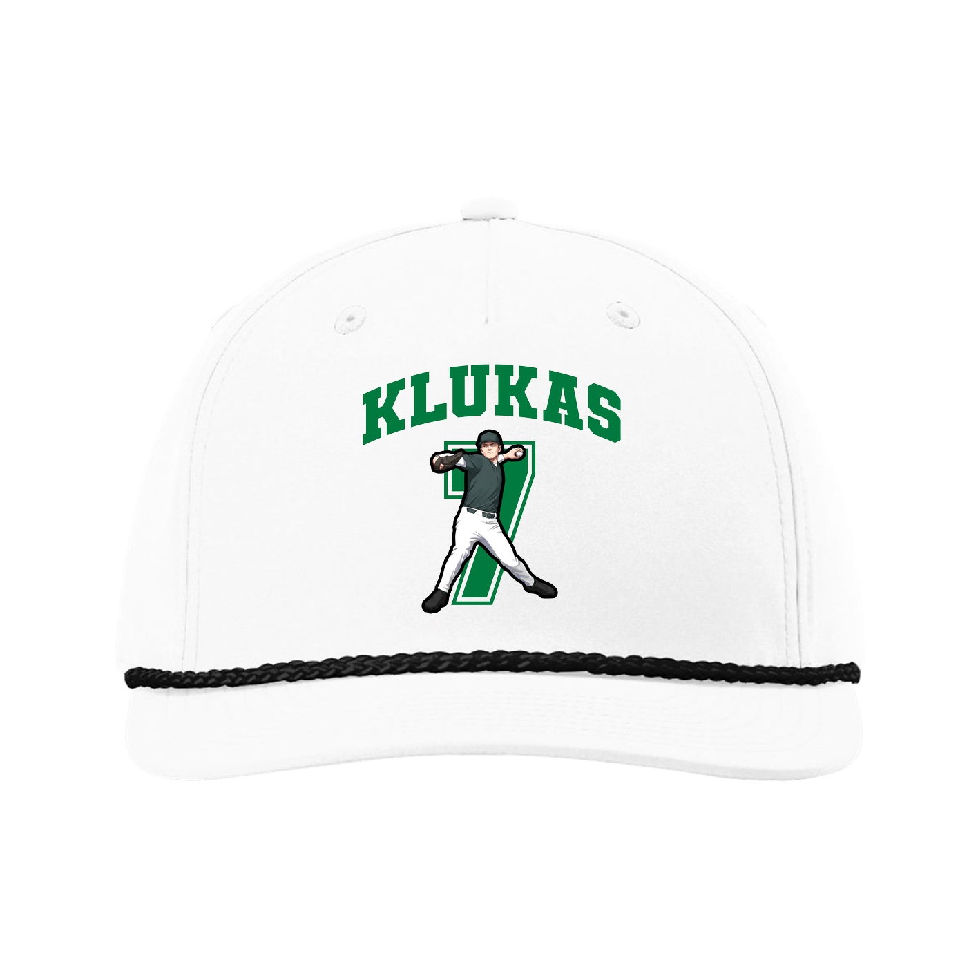 Five-Panel Classic Rope Cap — Number in White