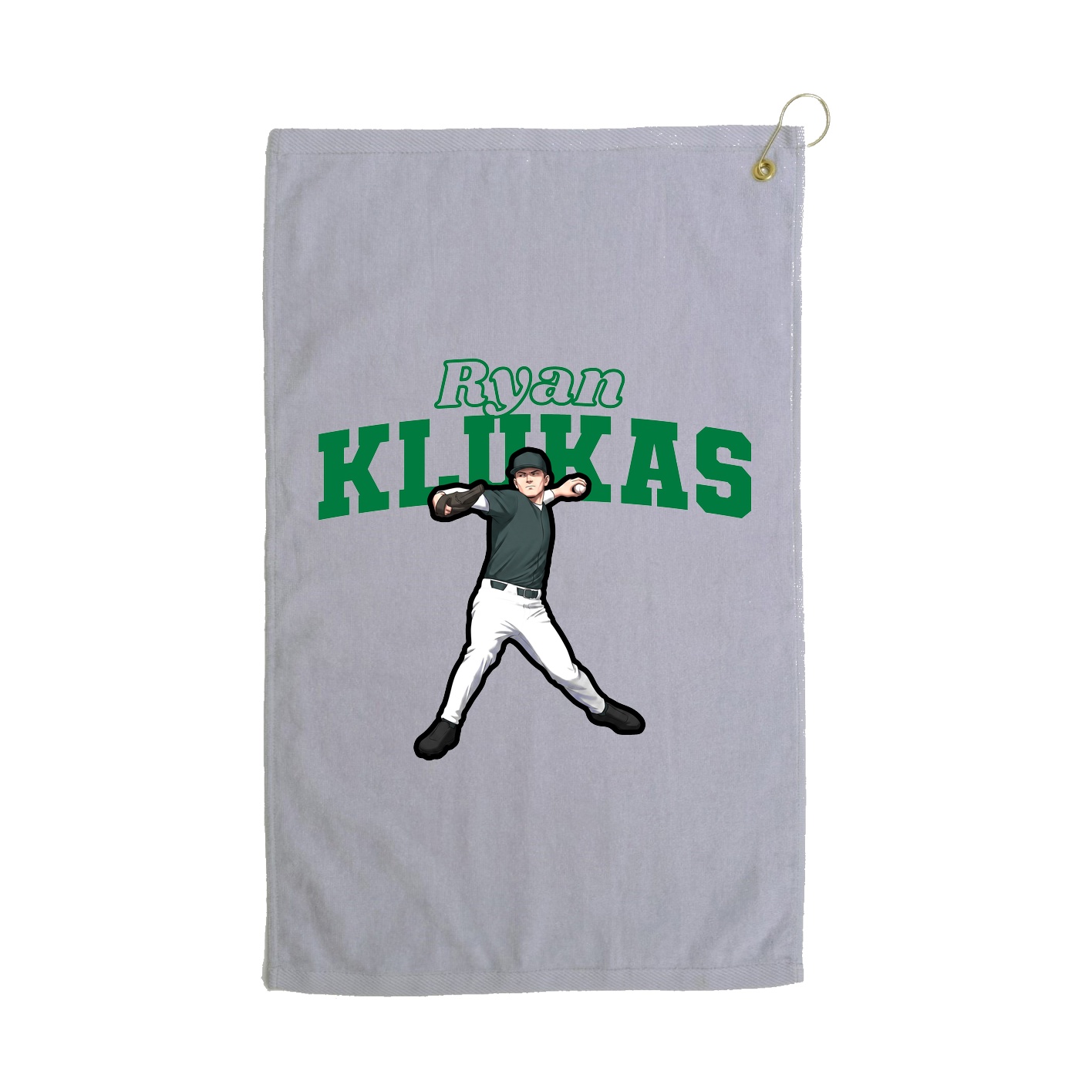 Golf Towel — Name Arch in Grey