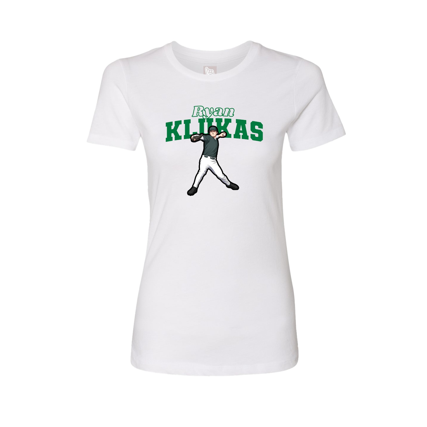 Fitted Women's Tee — Name Arch in White
