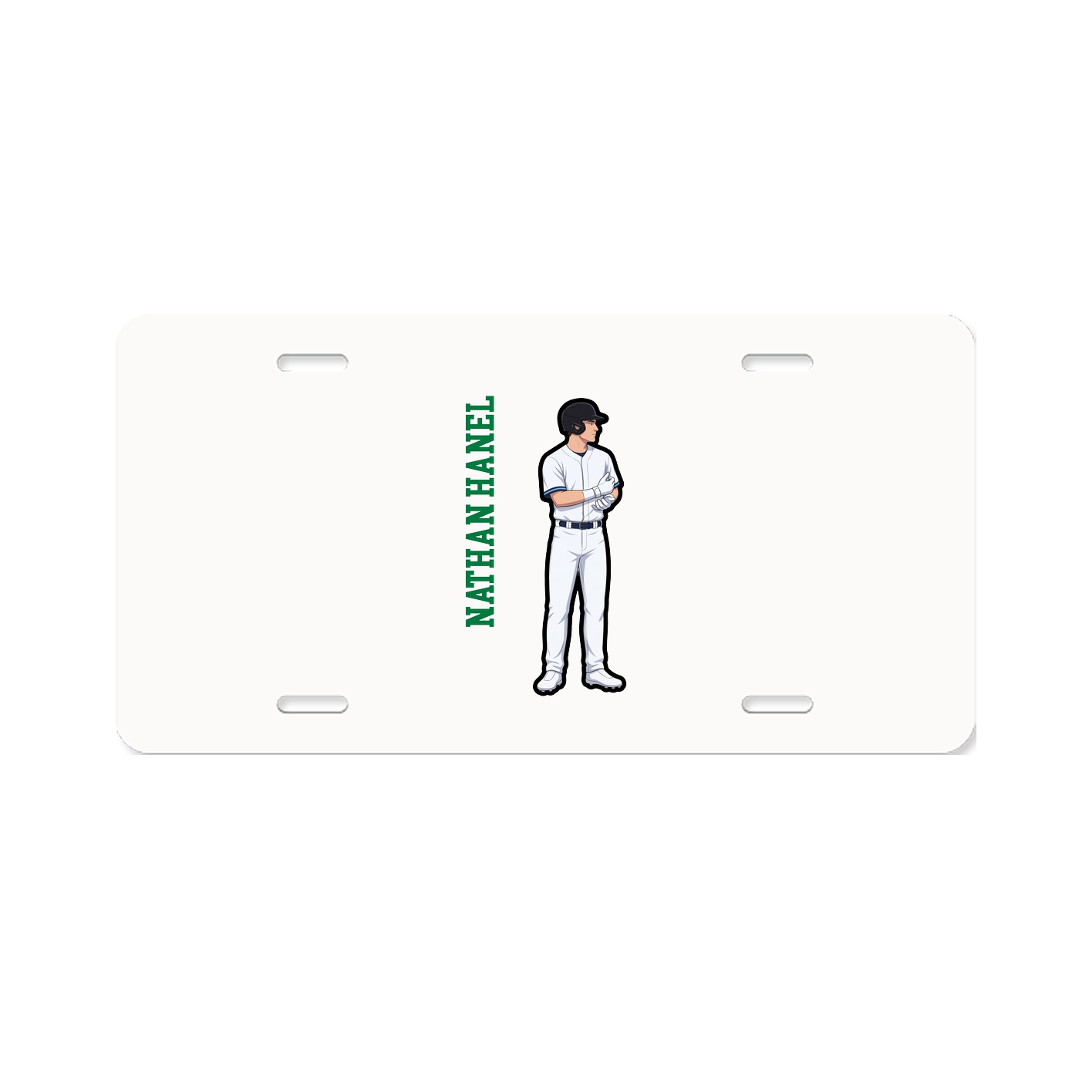 License Plate — Name Vertical in Classic