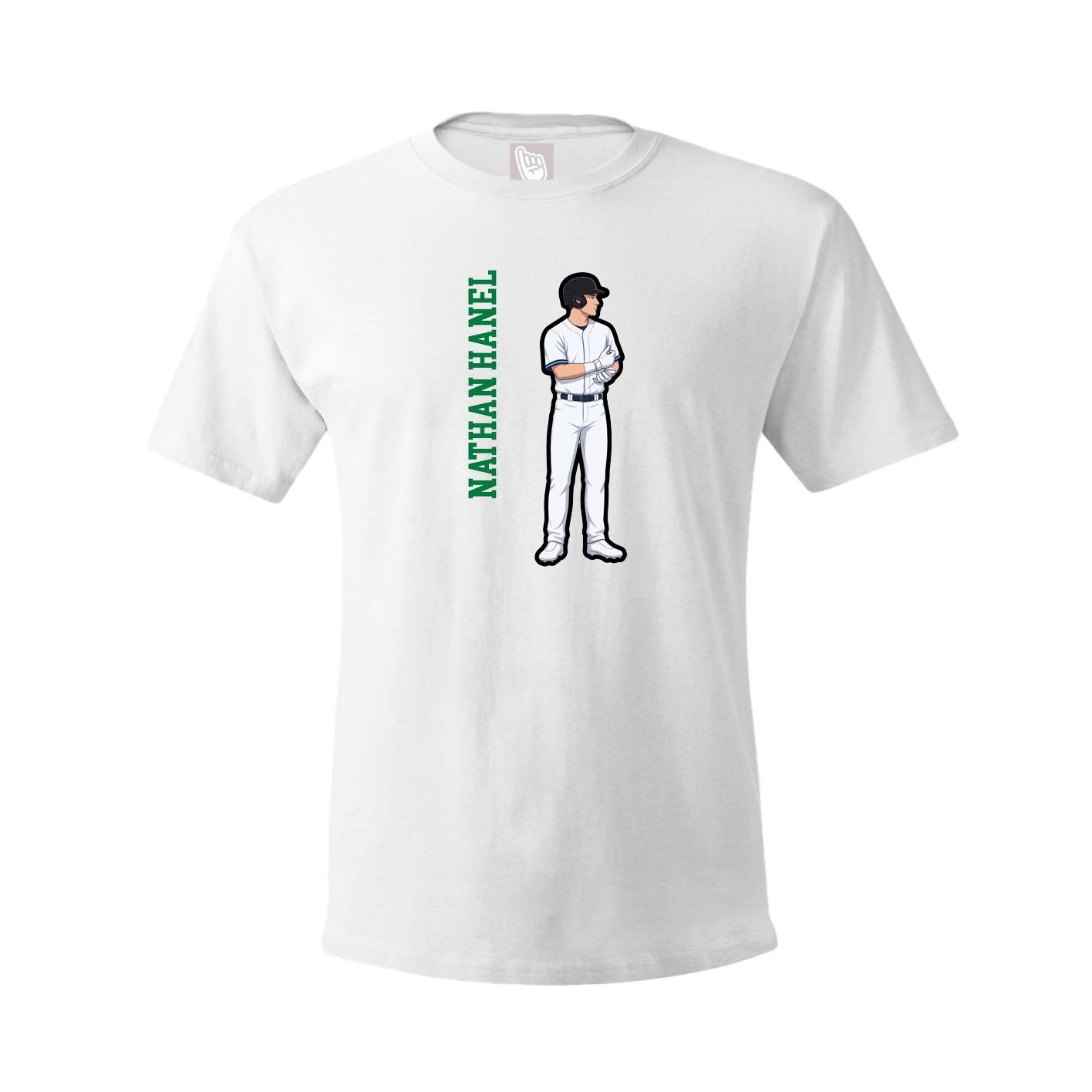 Tee — Name Vertical in White