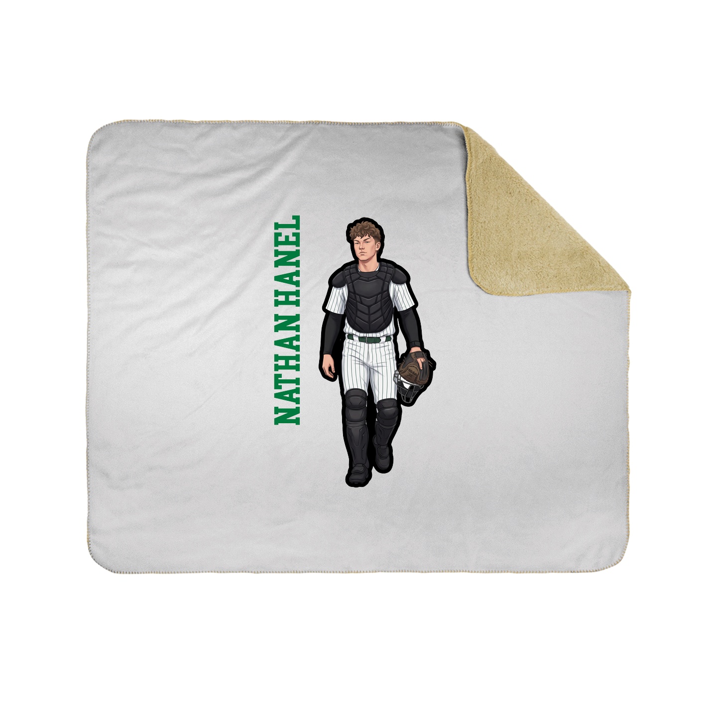 Throw Blanket — Name Vertical in White