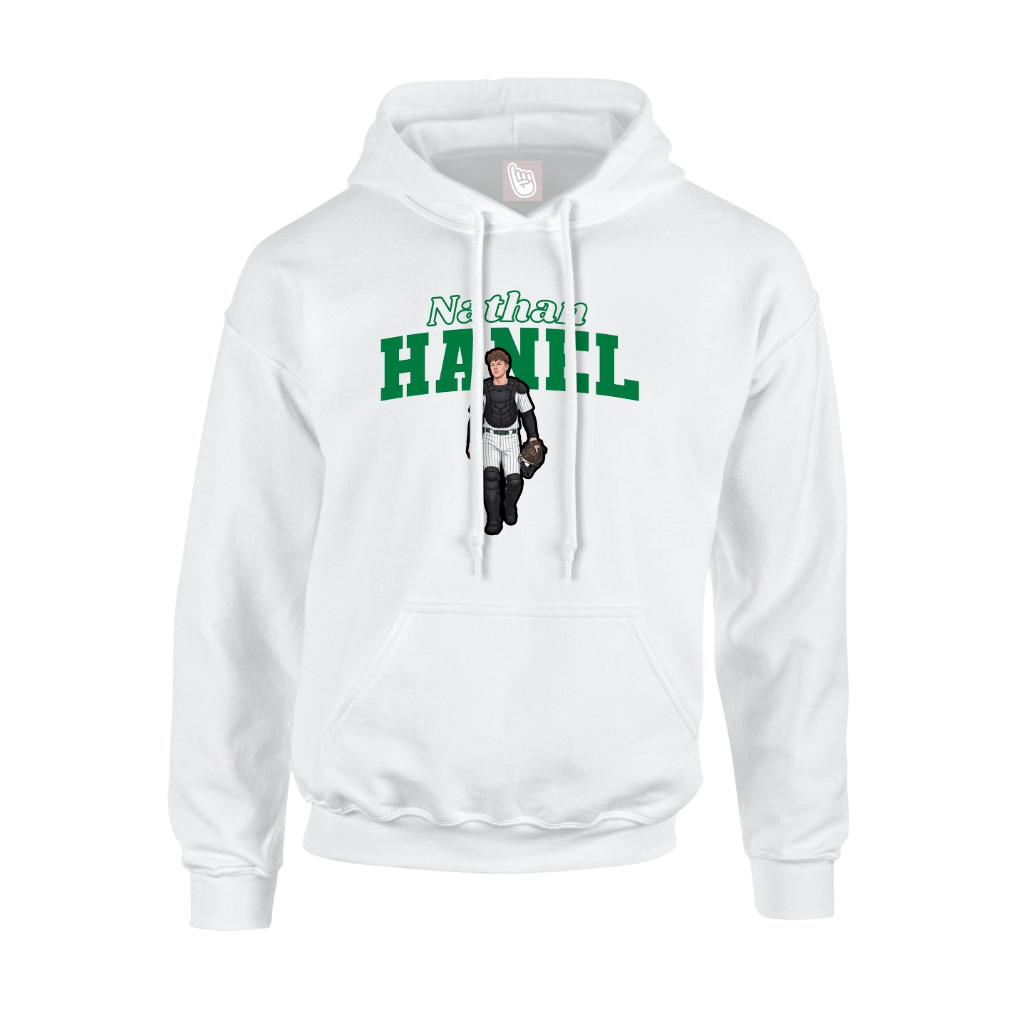 Hoodie — Name Arch in White