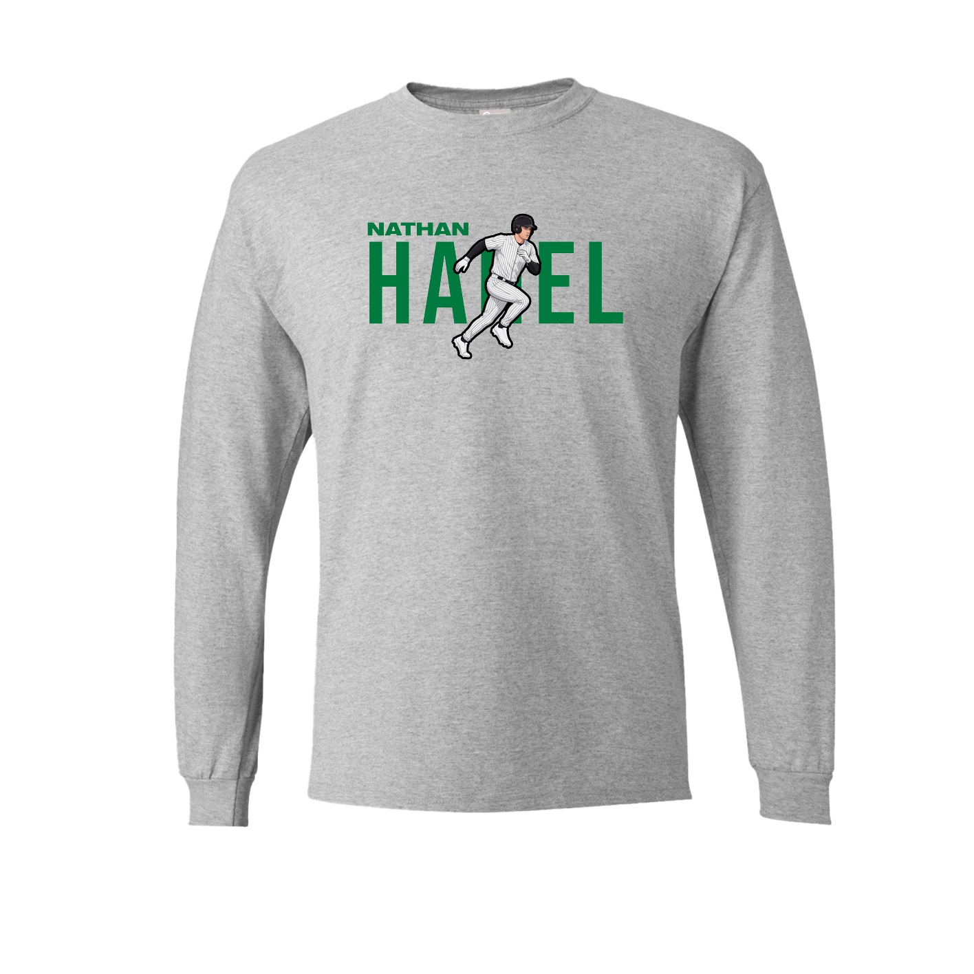 Long Sleeve Tee — Player Name in Grey