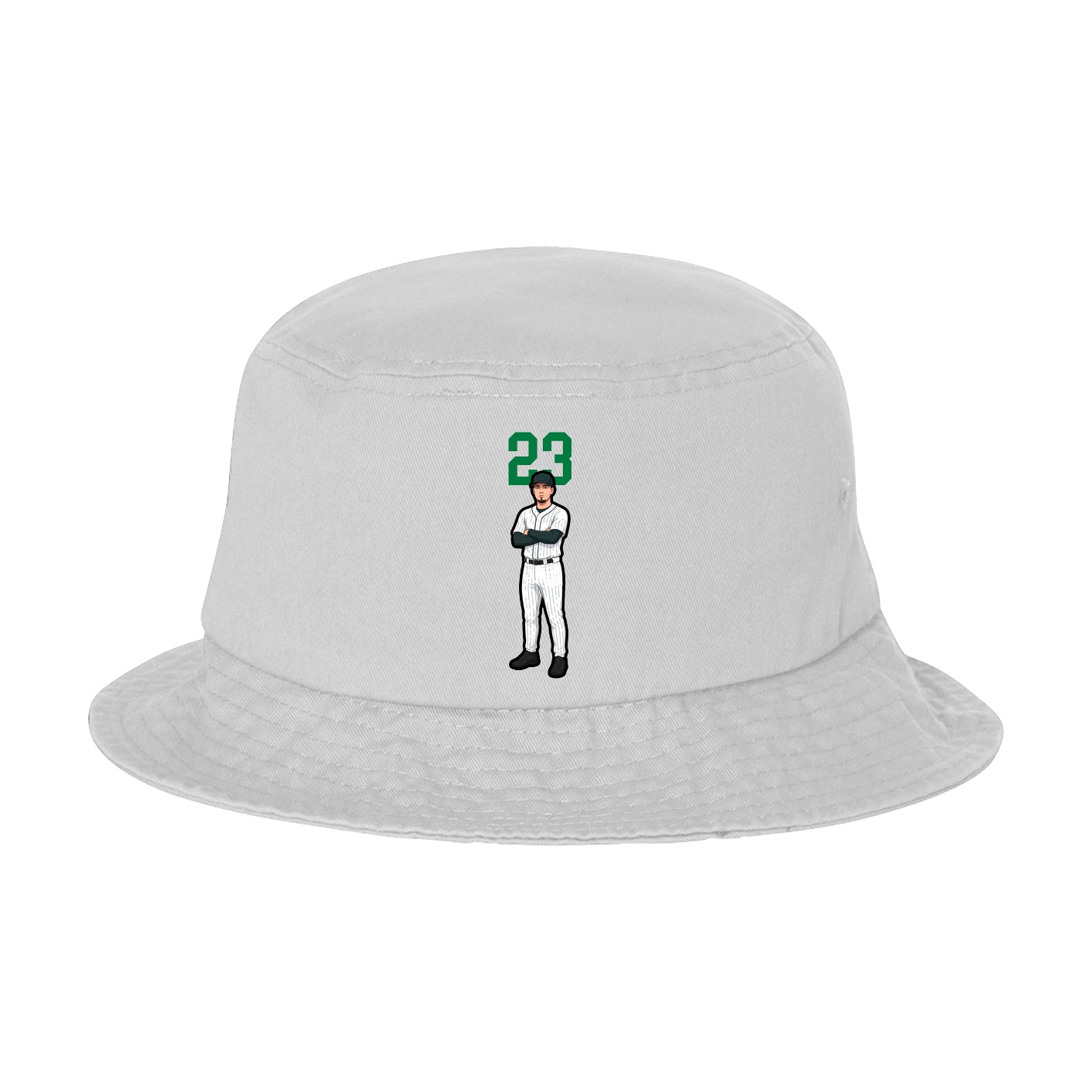 Bucket Cap — Number Top in White