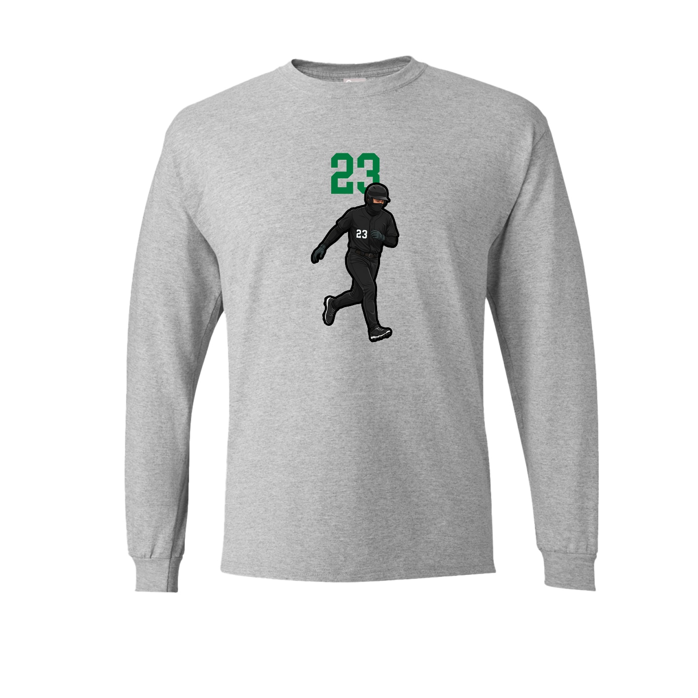 Long Sleeve Tee — Number Top in Grey