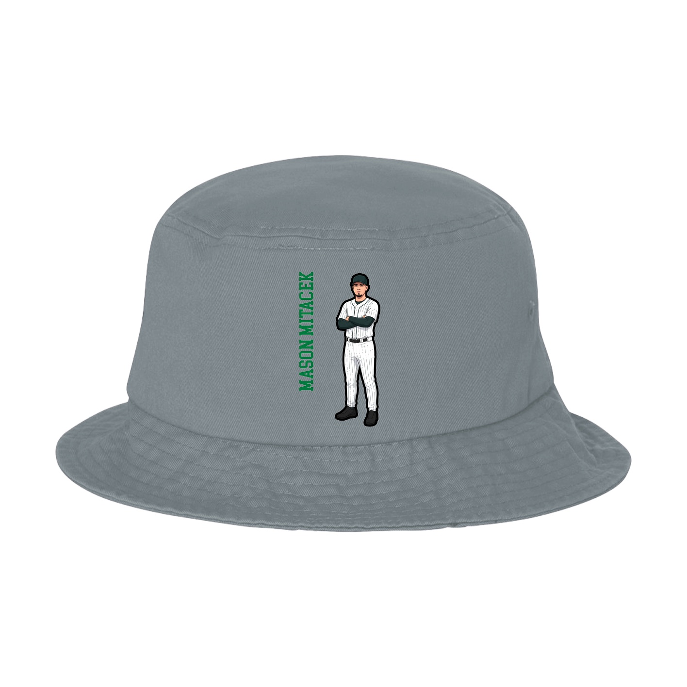 Bucket Cap — Name Vertical in Grey