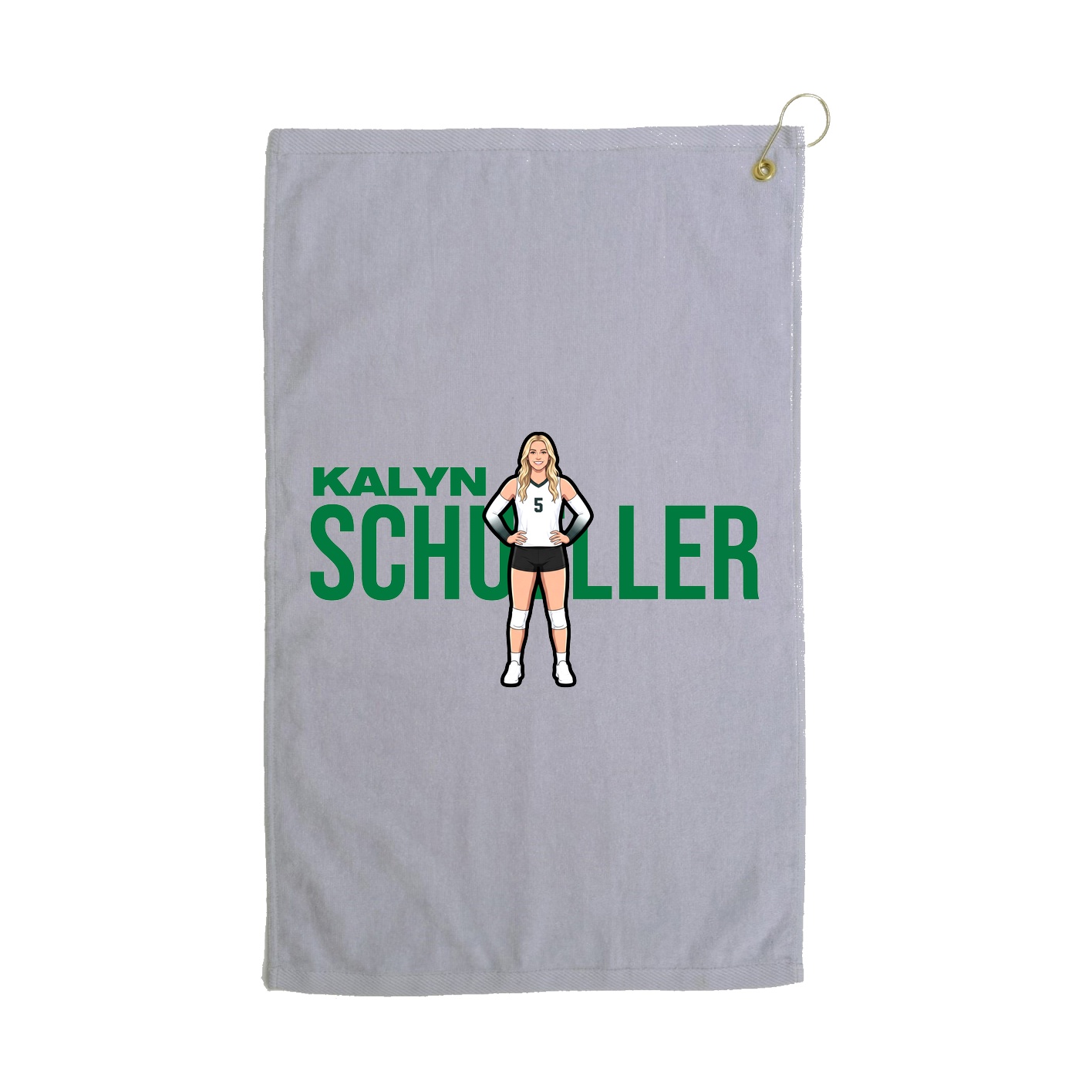 Golf Towel — Player Name in Grey