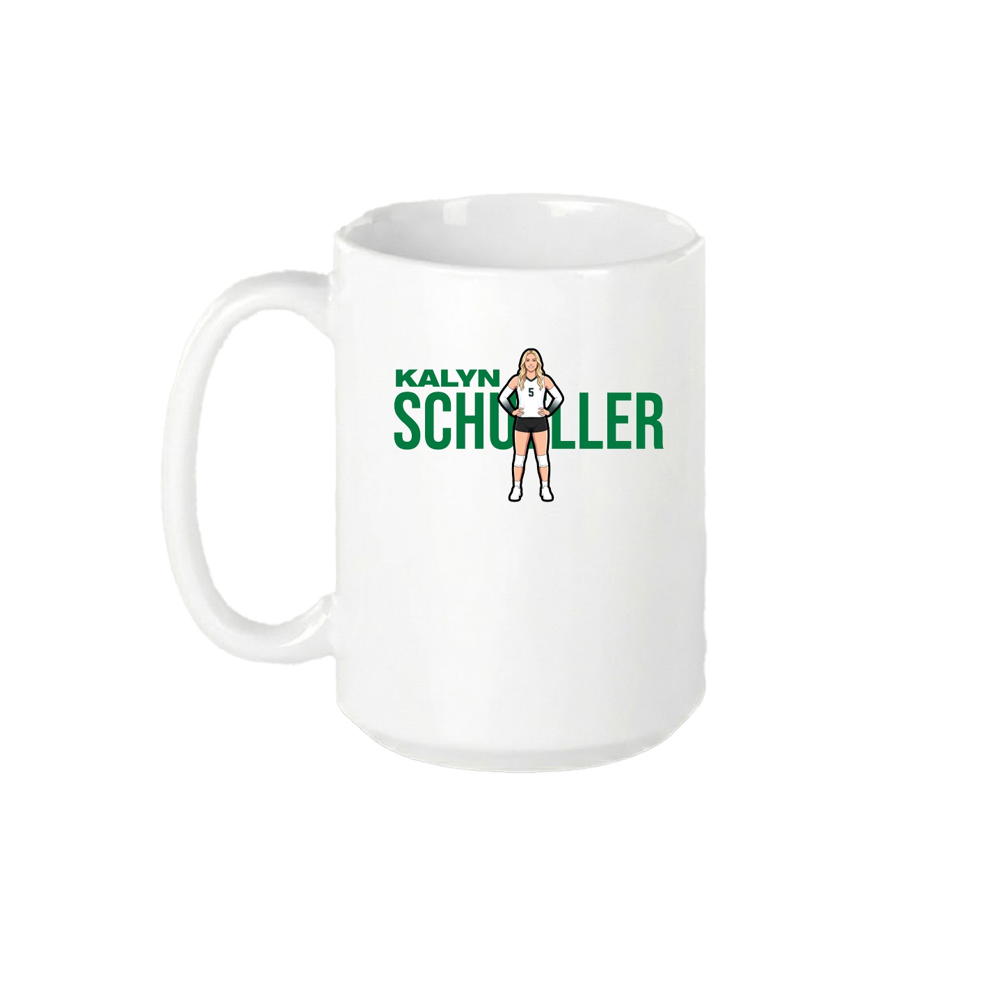 15oz Coffee Mug — Player Name in White