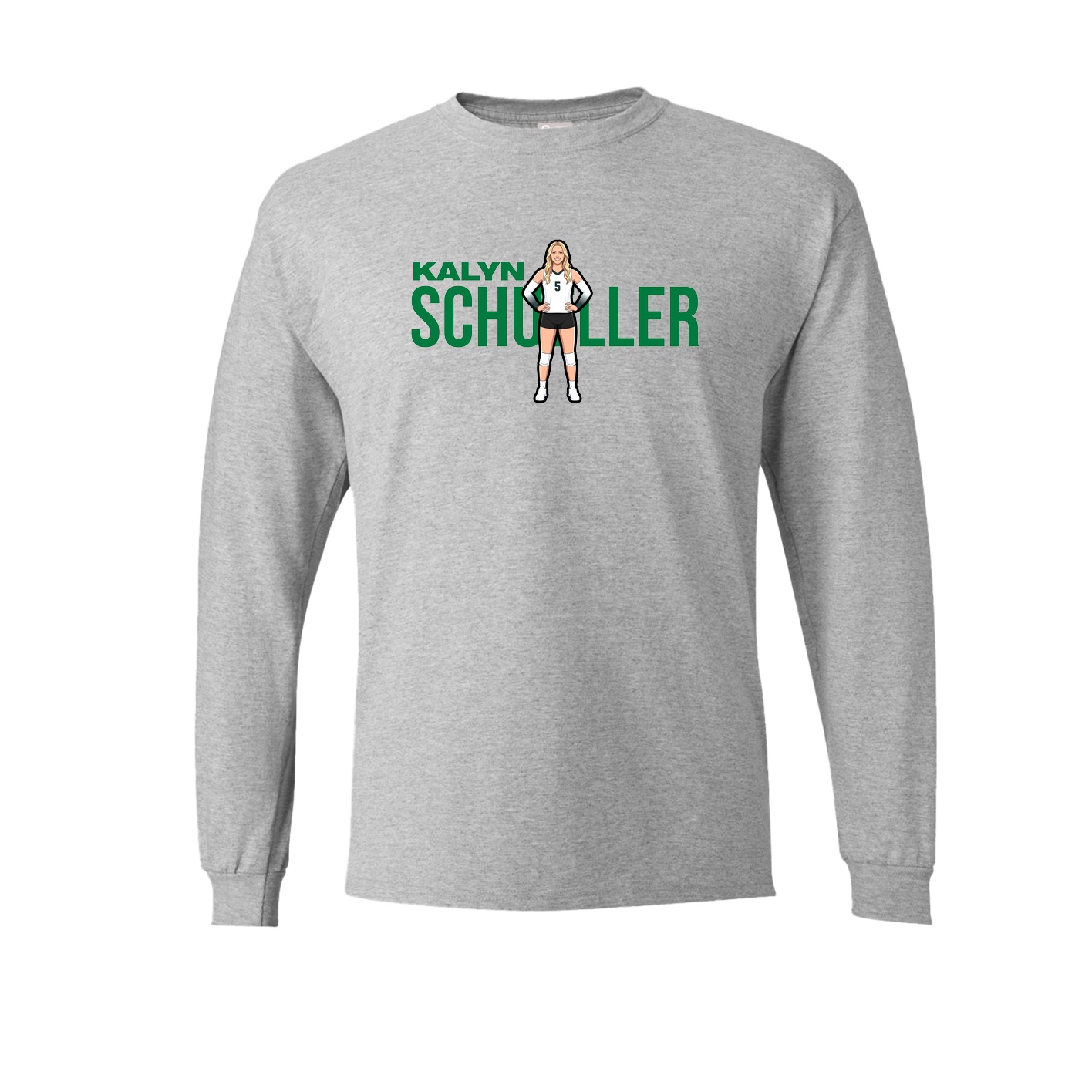 Long Sleeve Tee — Player Name in Grey