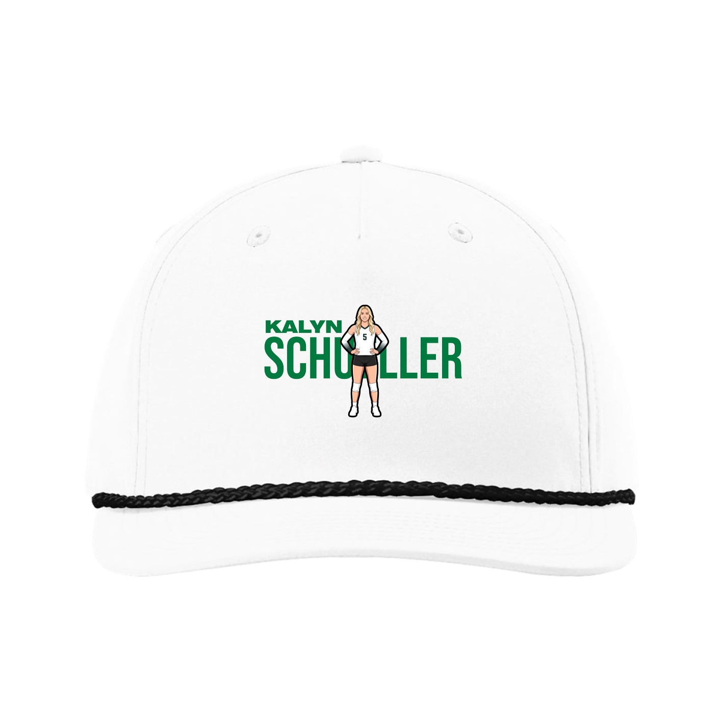 Five-Panel Classic Rope Cap — Player Name in White