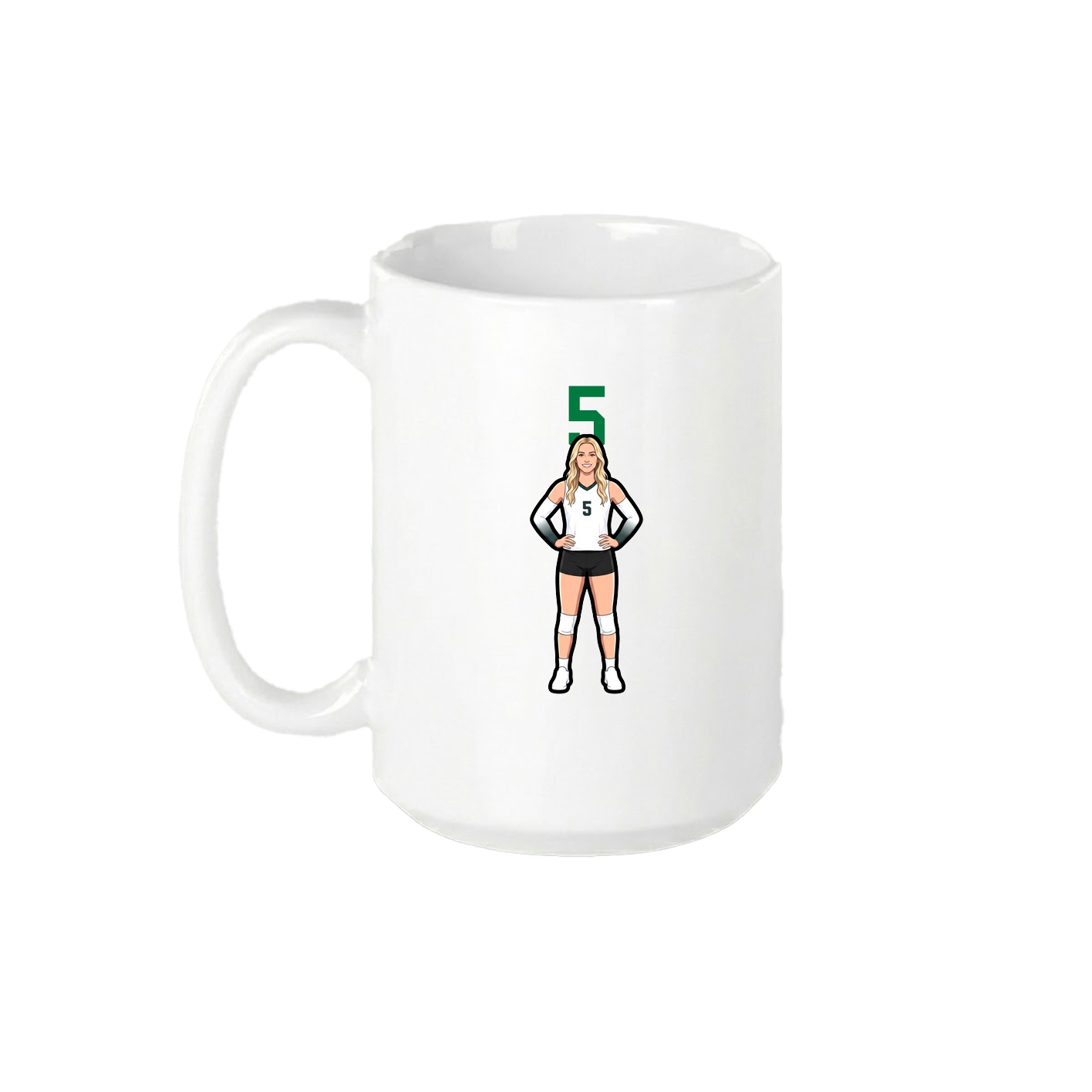 15oz Coffee Mug — Number Top in White
