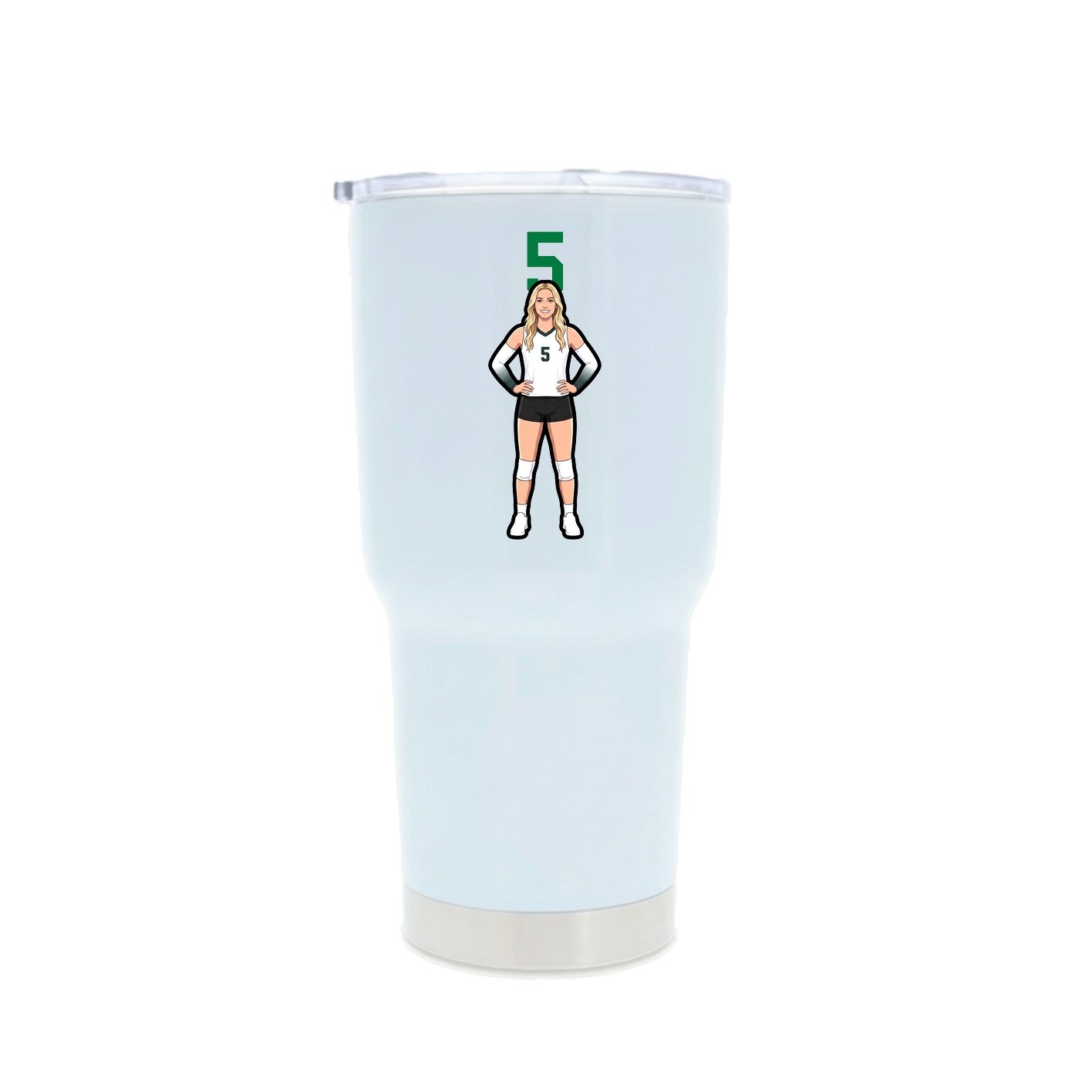 30oz Stainless Steel Tumbler — Number Top in White