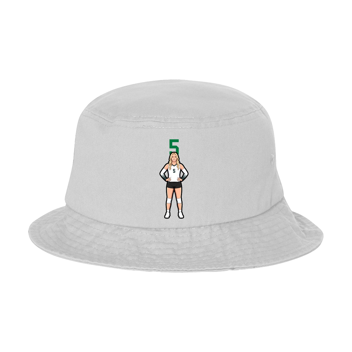 Bucket Cap — Number Top in White