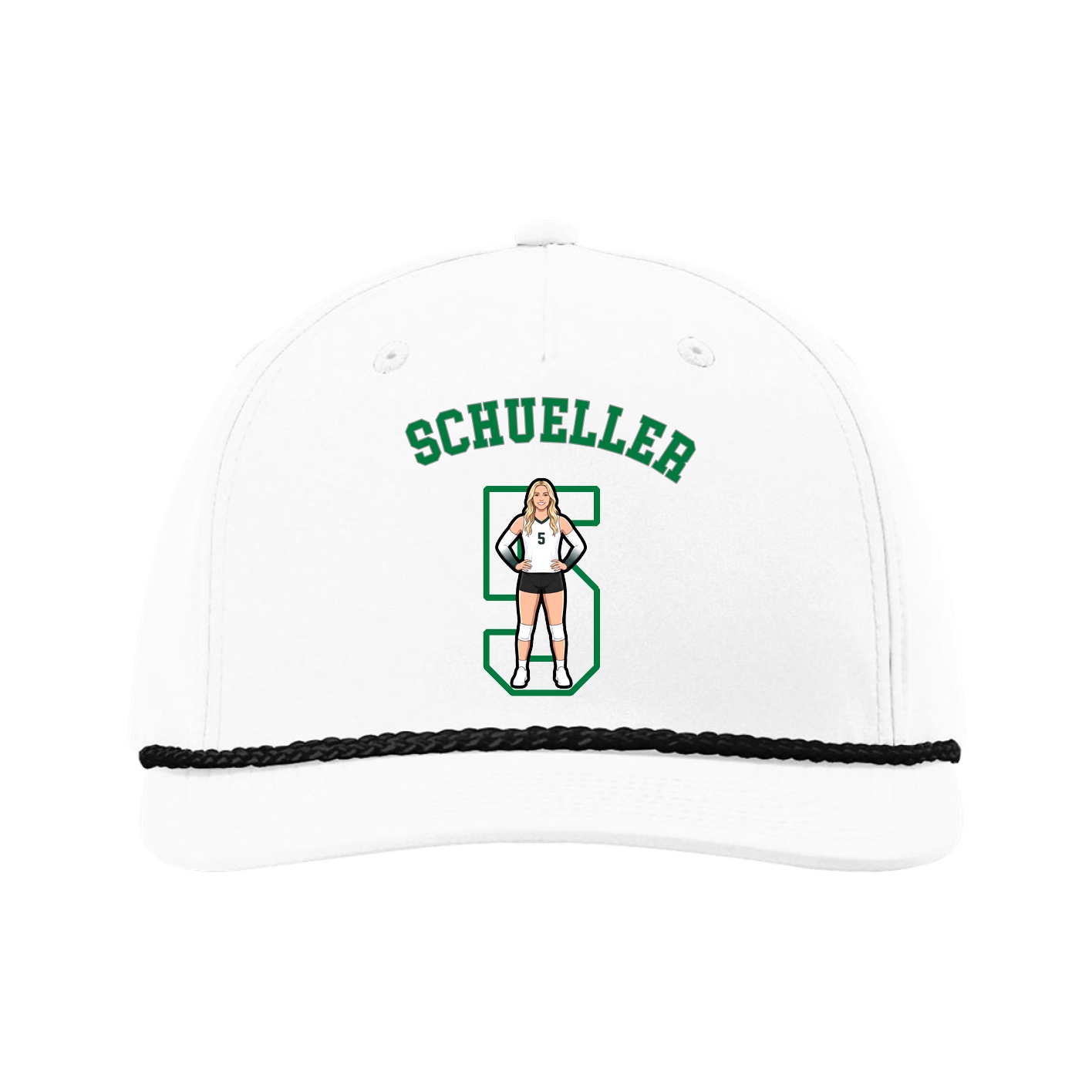 Five-Panel Classic Rope Cap — Shirsey Arch in White