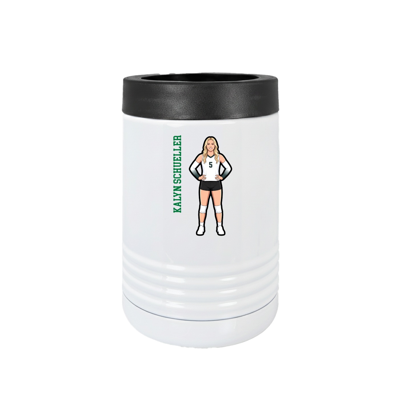 Beverage Holder — Name Vertical in White