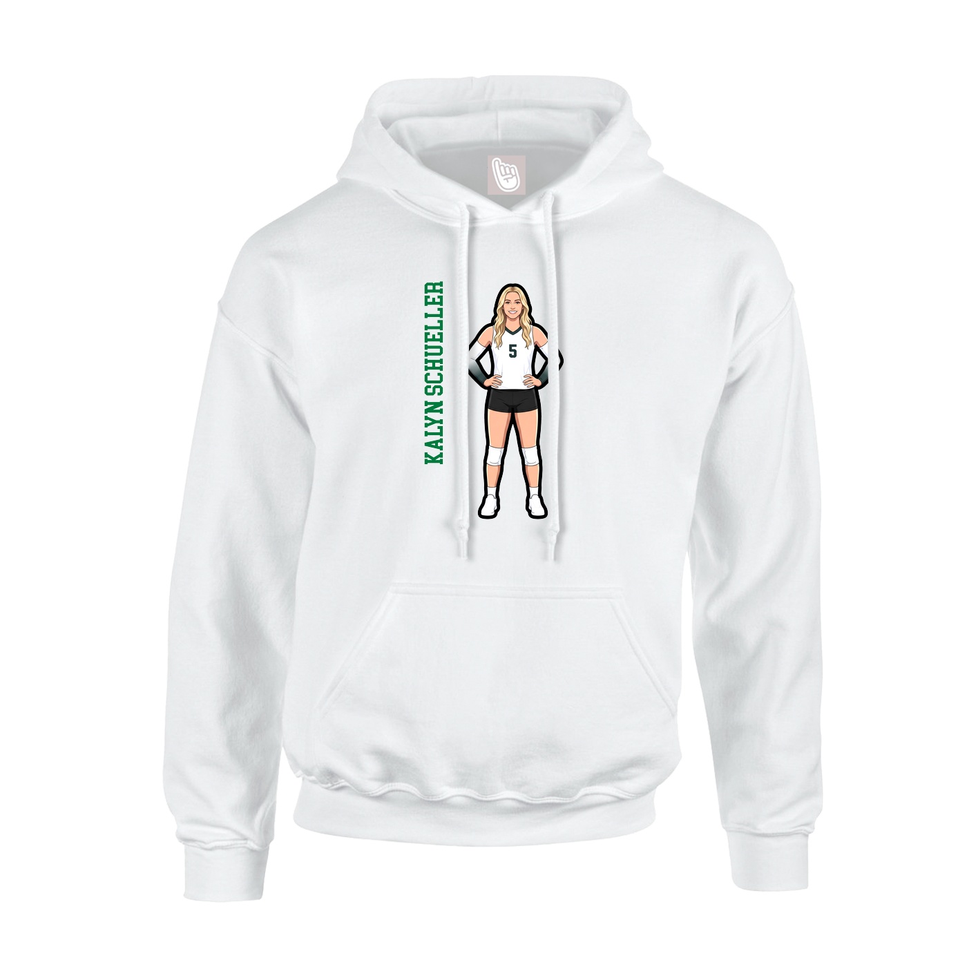 Hoodie — Name Vertical in White