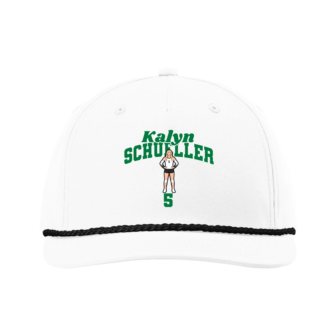 Five-Panel Classic Rope Cap — Signature Arch in White