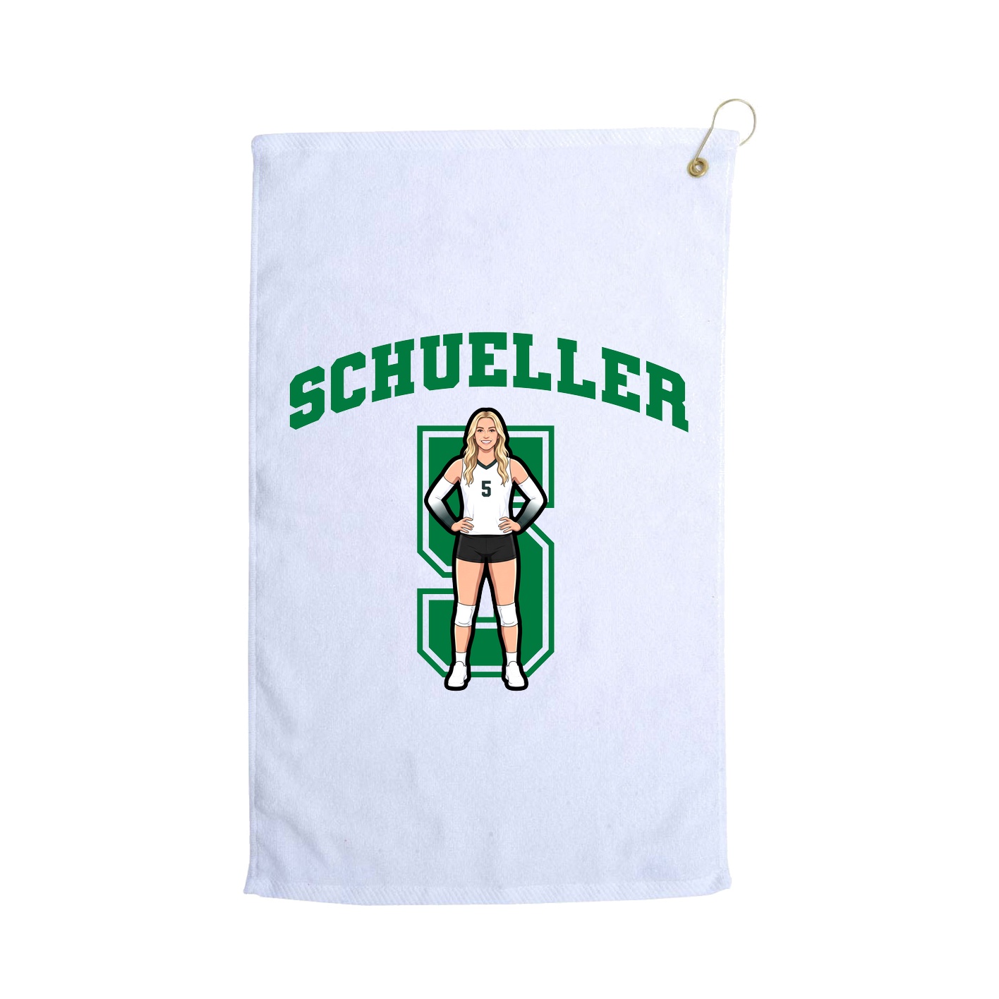 Golf Towel — Number in White