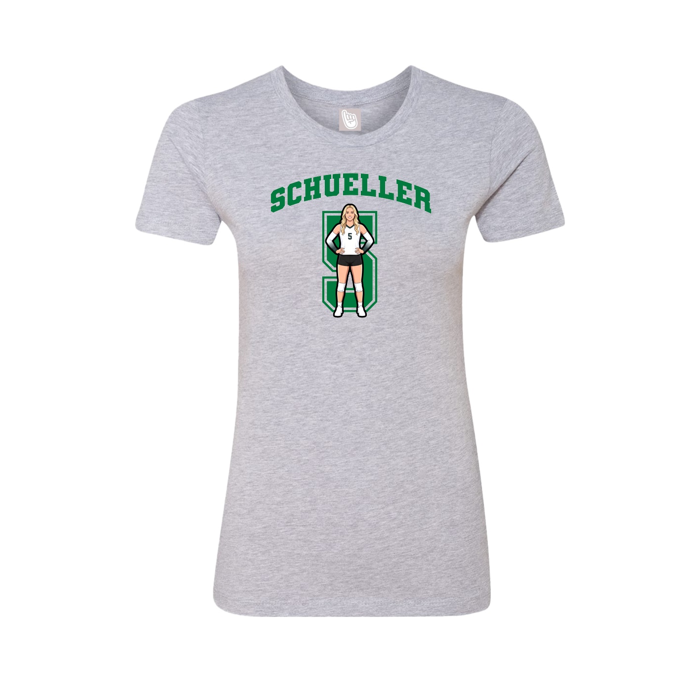 Fitted Women's Tee — Number in Grey