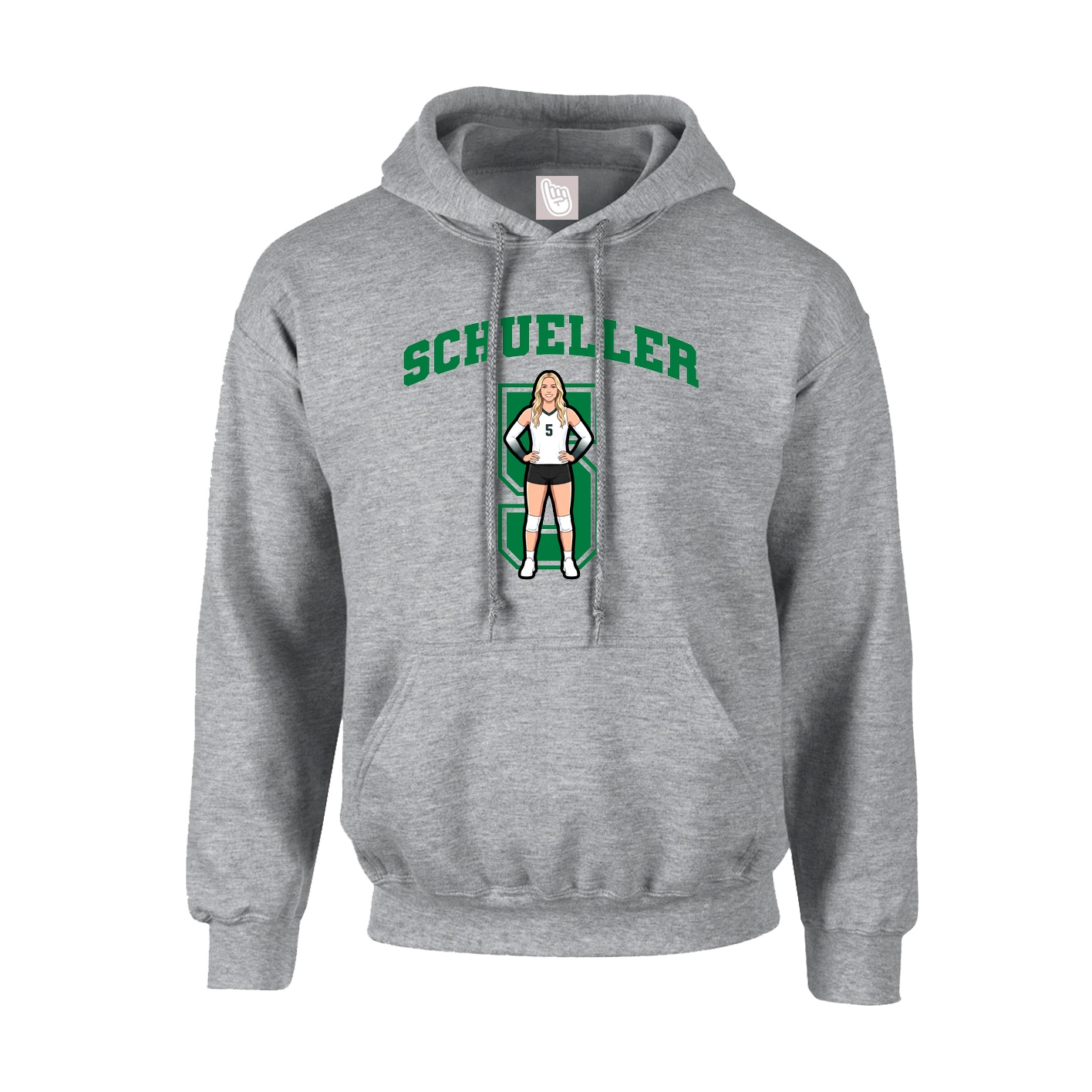 Hoodie — Number in Grey