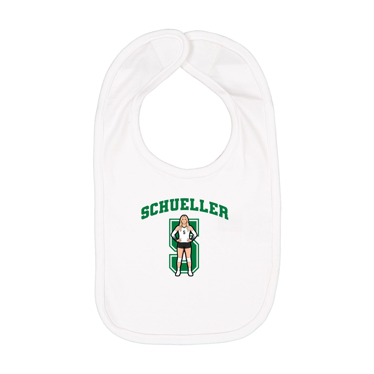 Infant Bib — Number in White