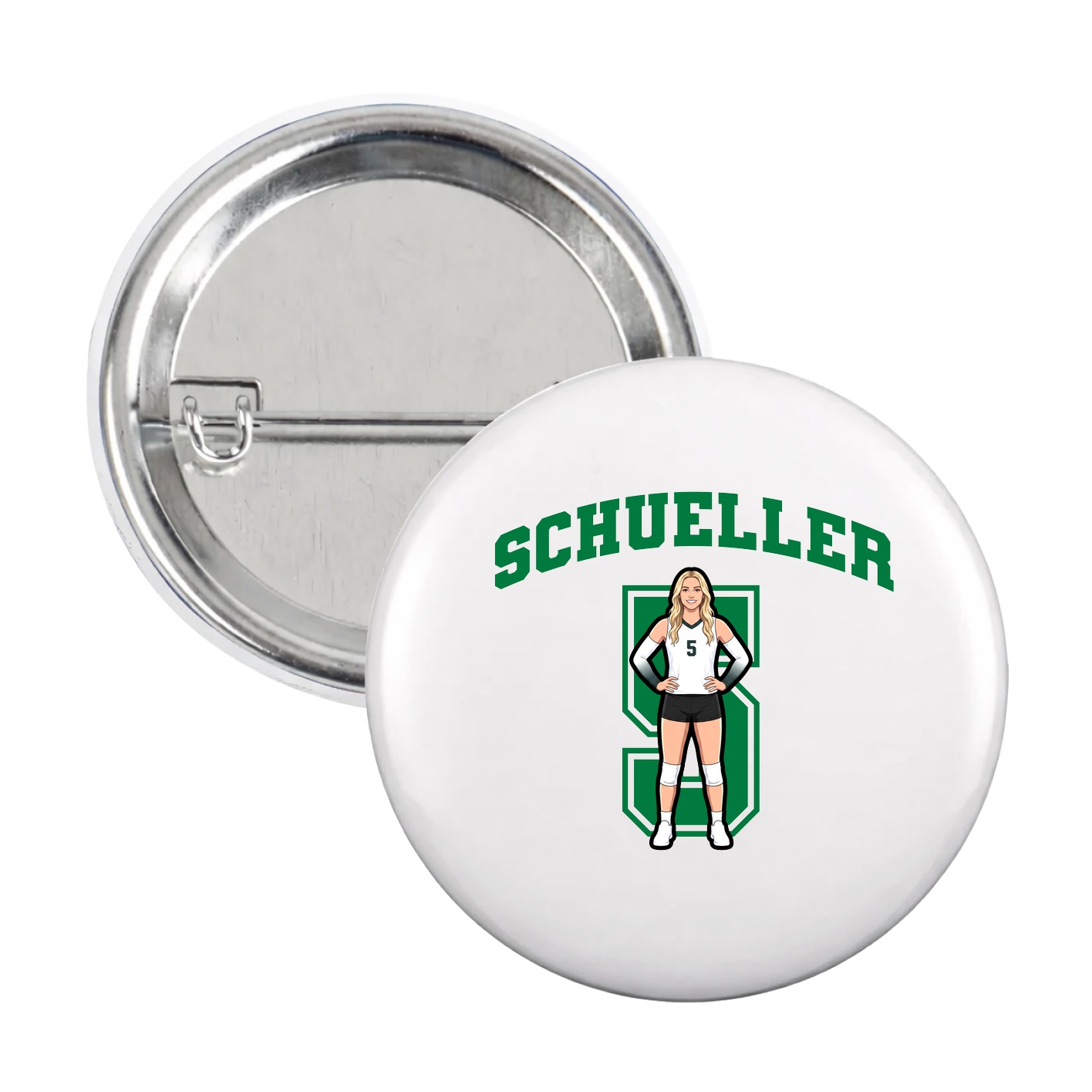 Game Day Button — Number in White