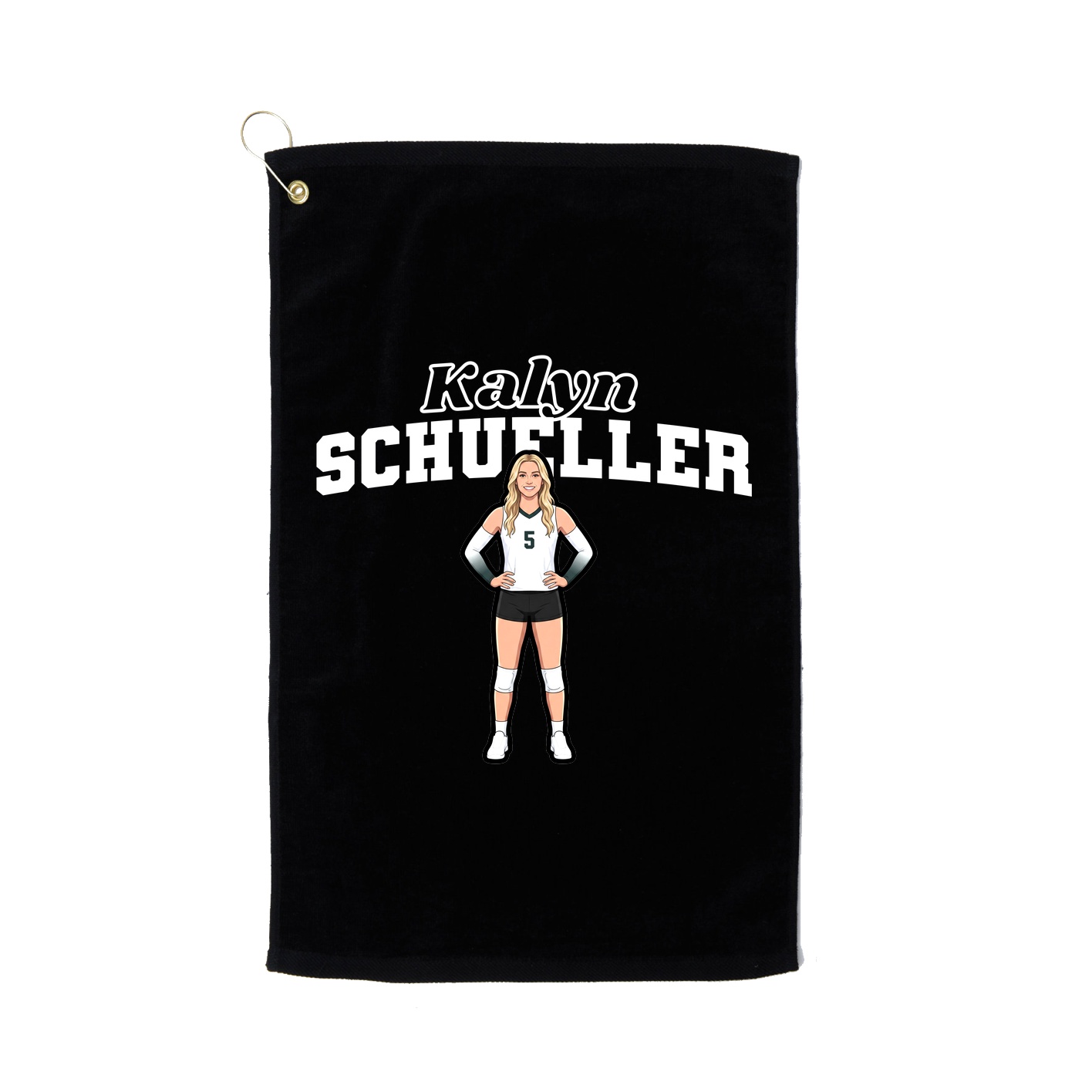 Golf Towel — Name Arch in Black