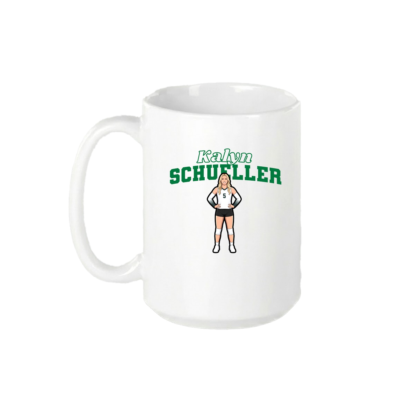 15oz Coffee Mug — Name Arch in White