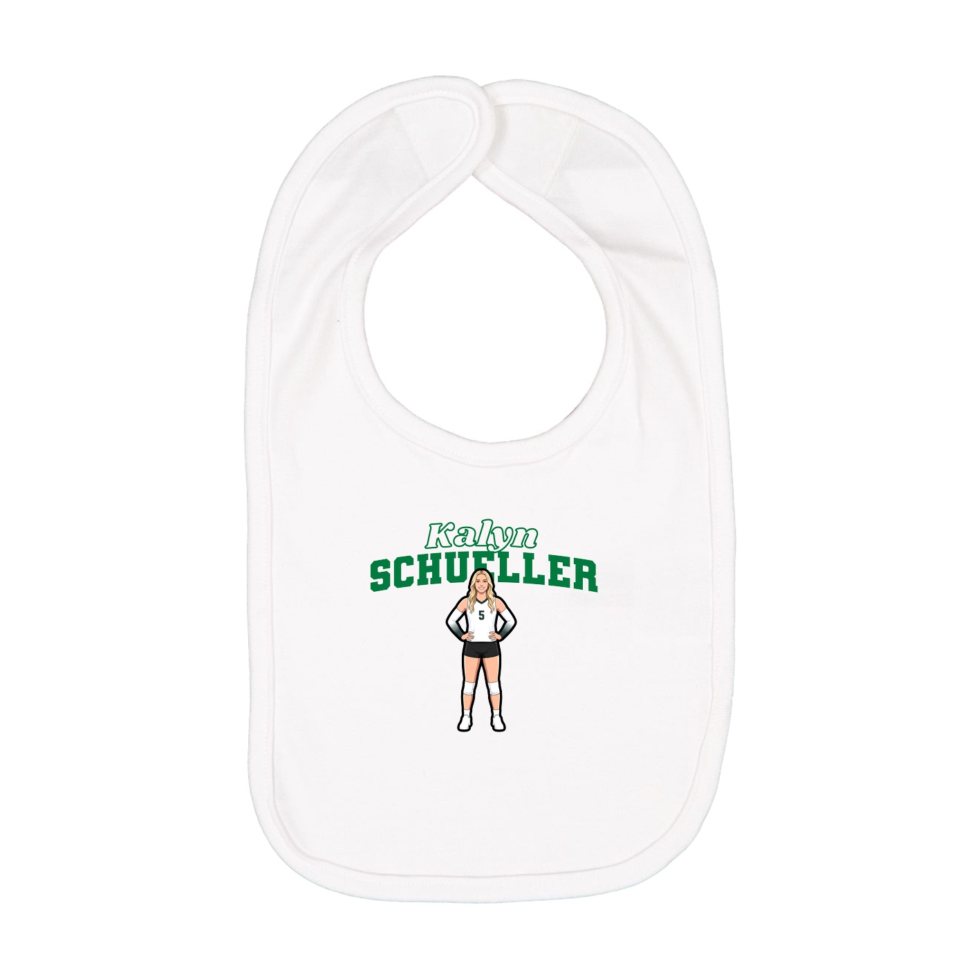 Infant Bib — Name Arch in White