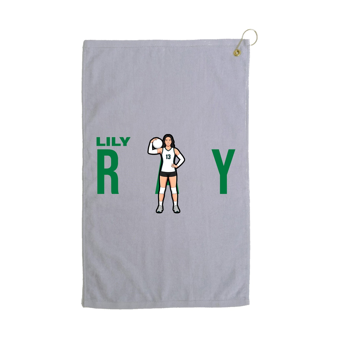 Golf Towel — Player Name in Grey