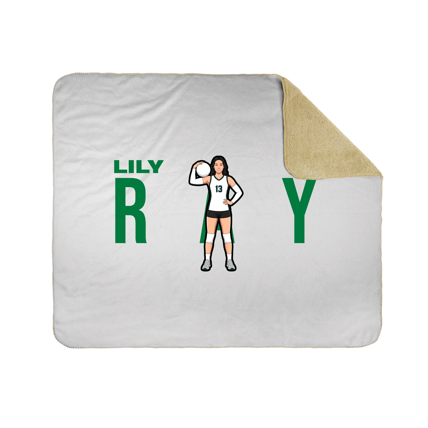 Throw Blanket — Player Name in White