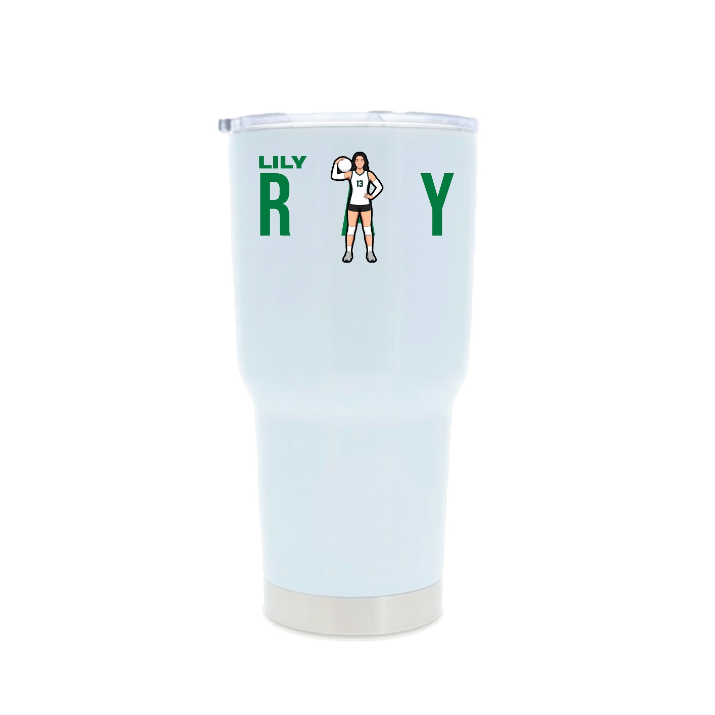 30oz Stainless Steel Tumbler — Player Name in White