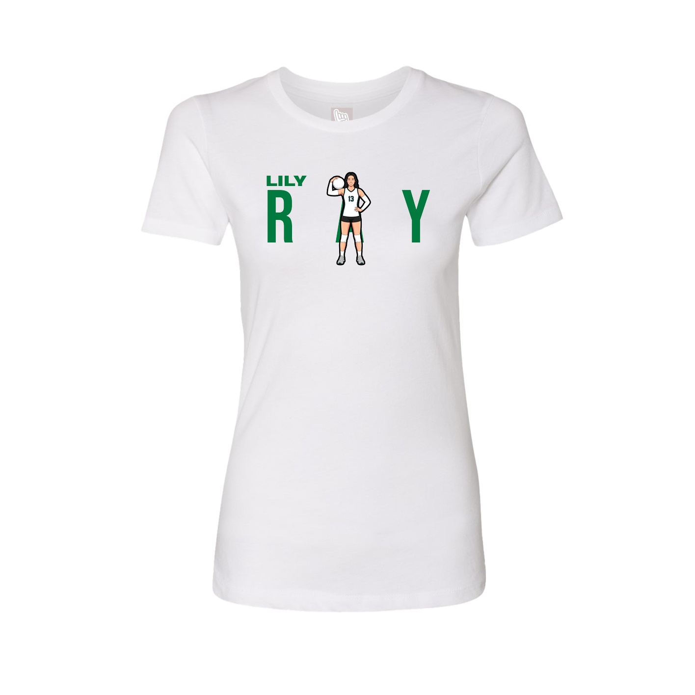 Fitted Women's Tee — Player Name in White