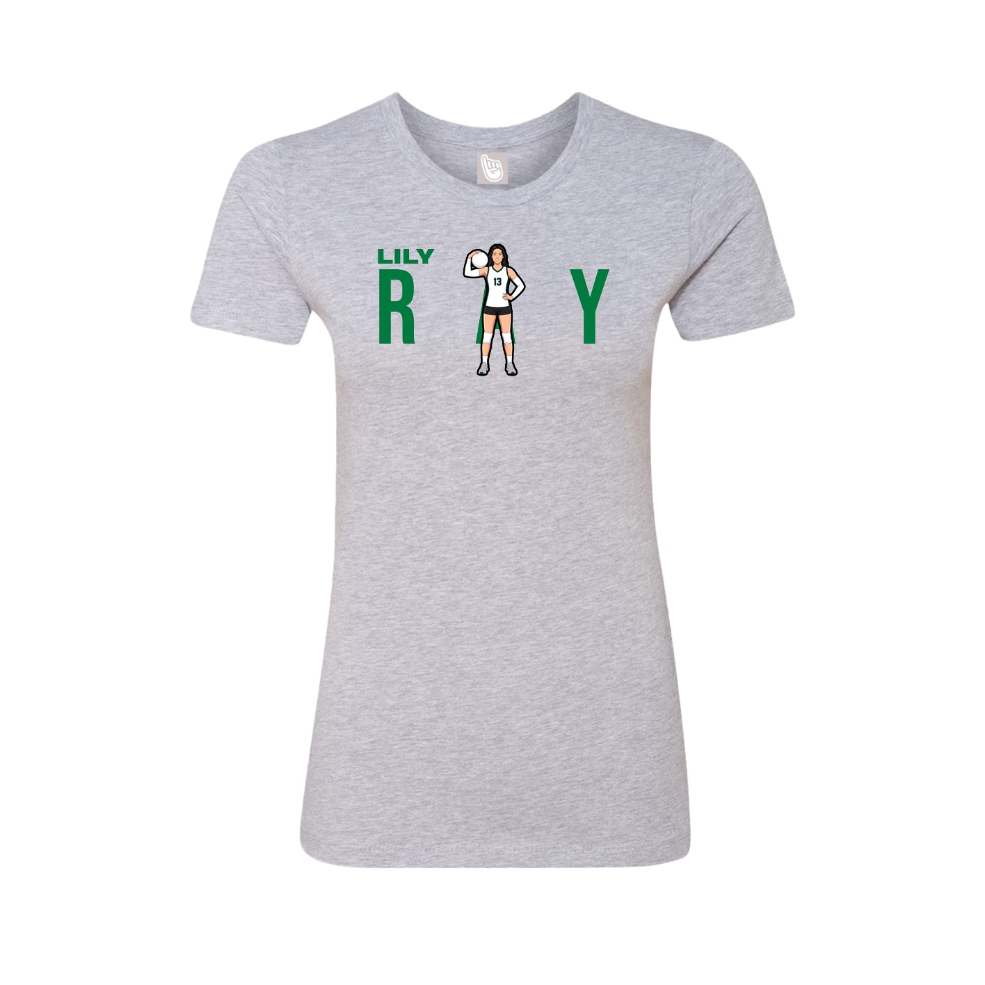 Fitted Women's Tee — Player Name in Grey