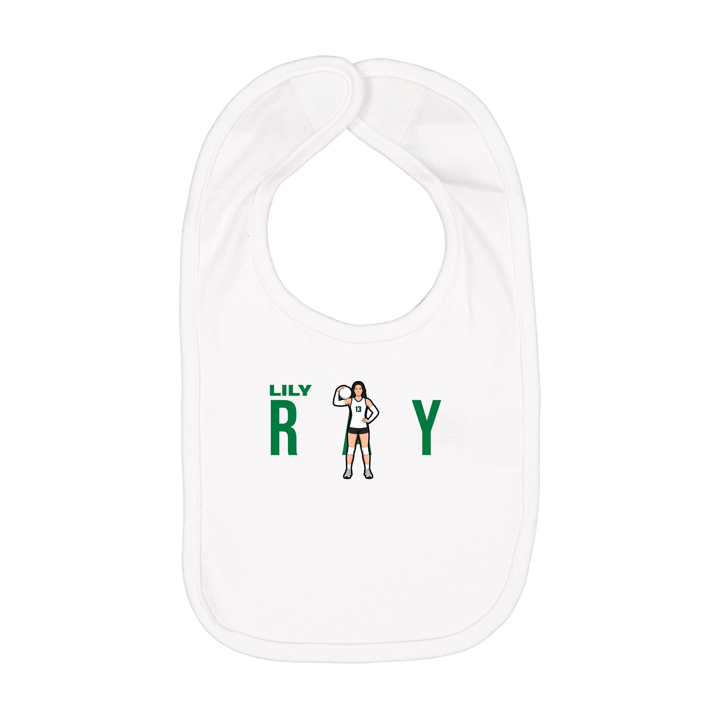 Infant Bib — Player Name in White