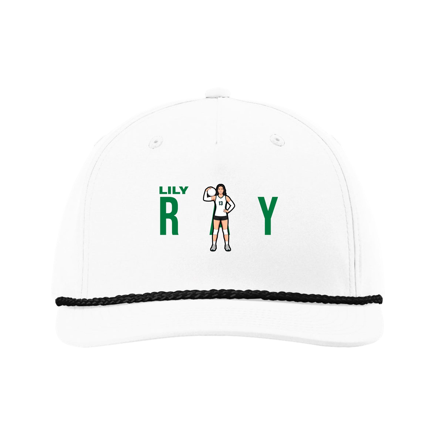 Five-Panel Classic Rope Cap — Player Name in White