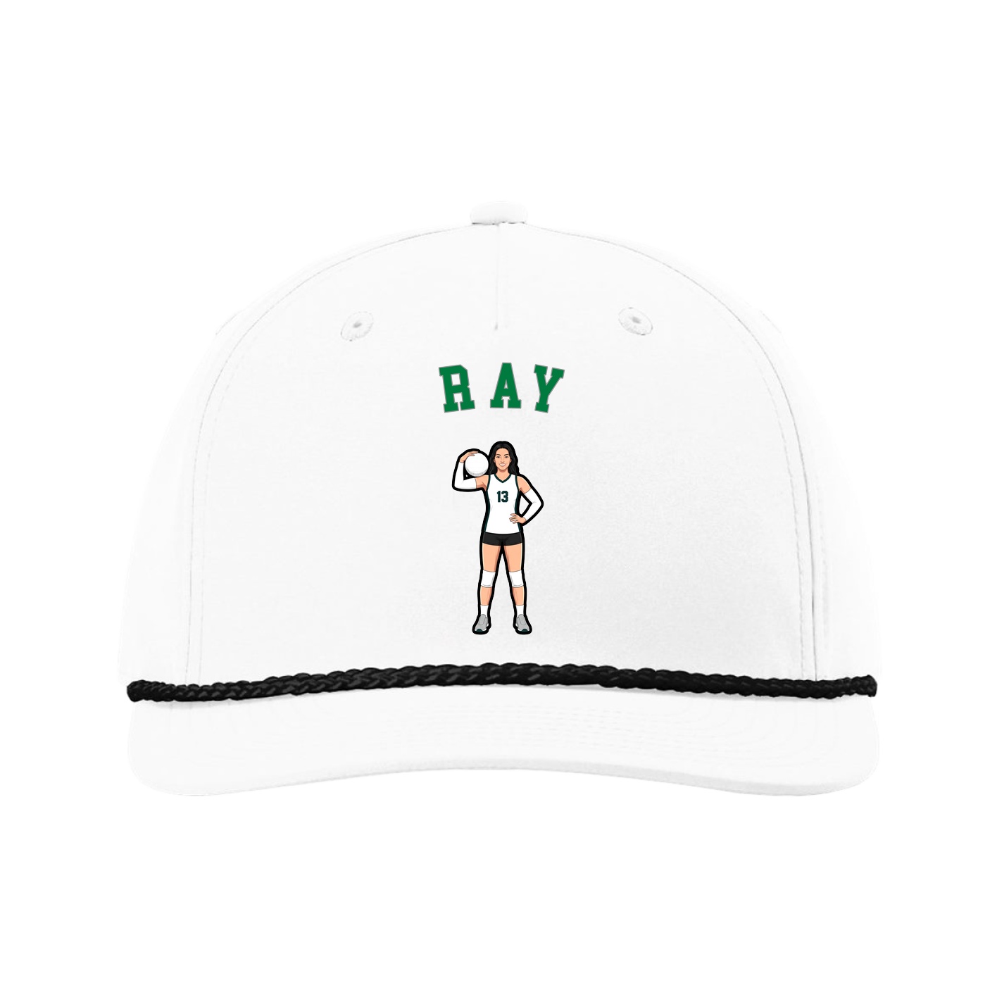 Five-Panel Classic Rope Cap — Shirsey Arch in White