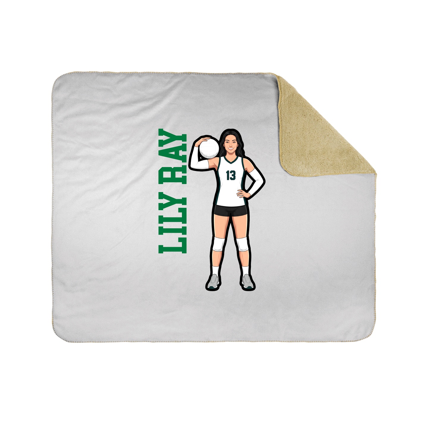 Throw Blanket — Name Vertical in White