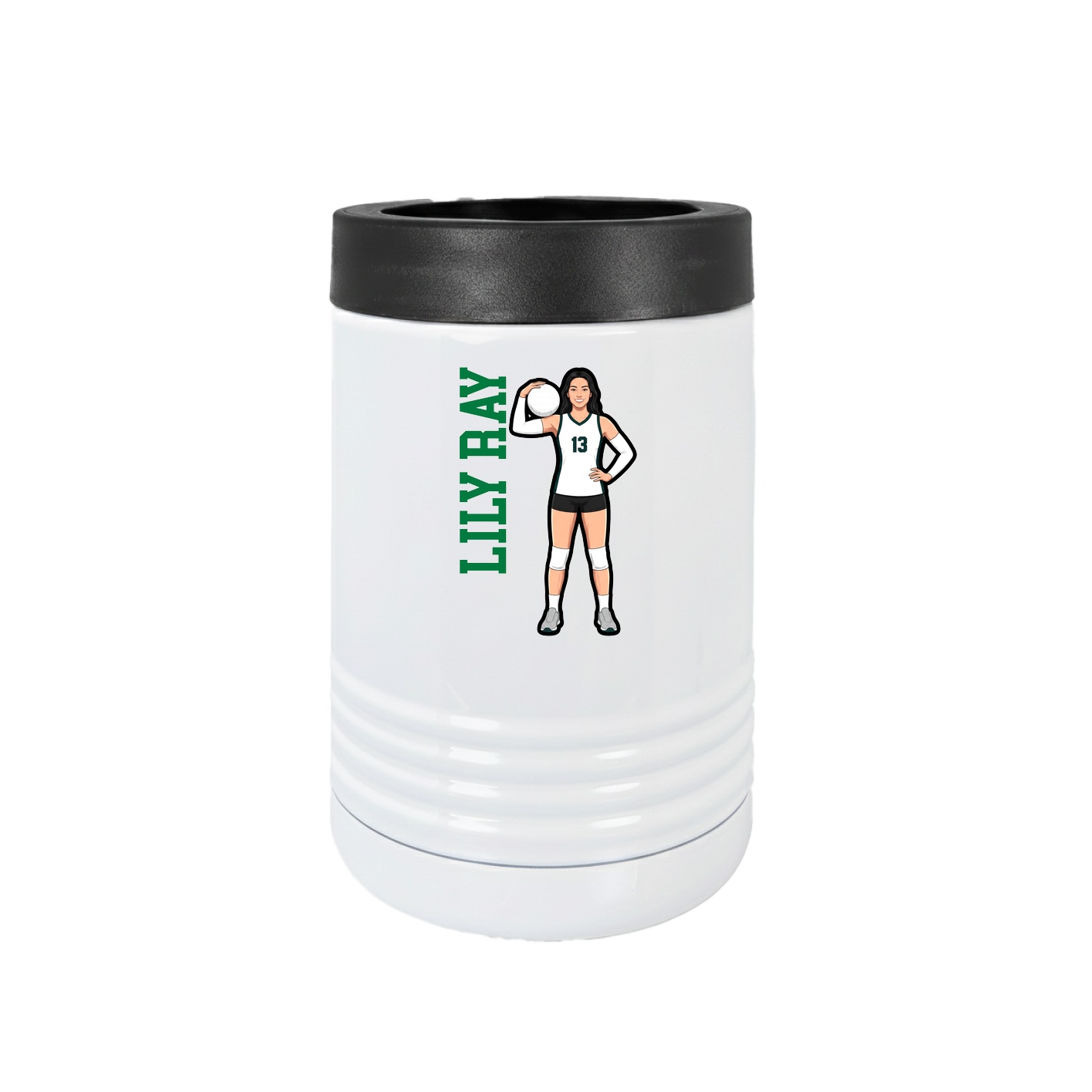 Beverage Holder — Name Vertical in White