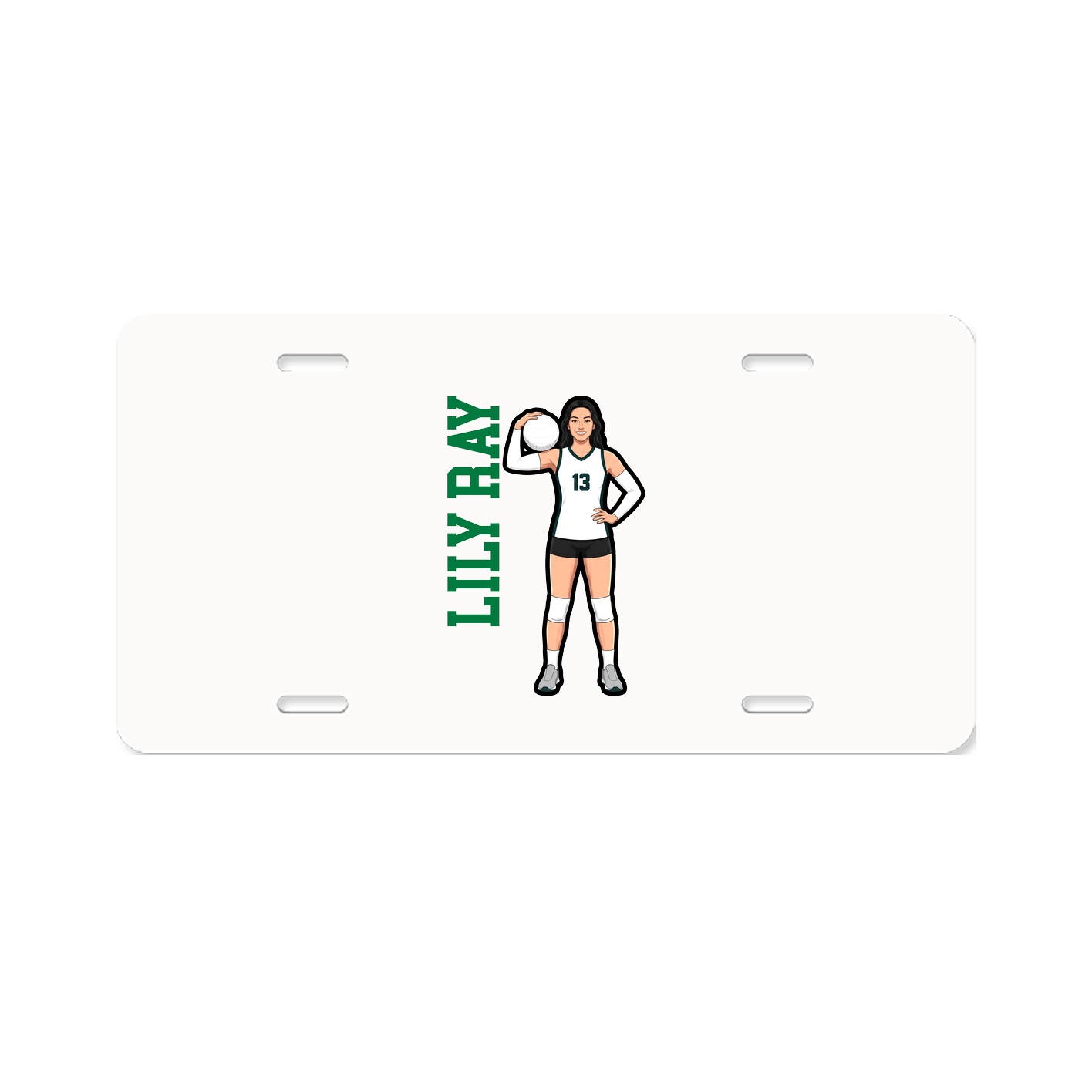 License Plate — Name Vertical in Classic