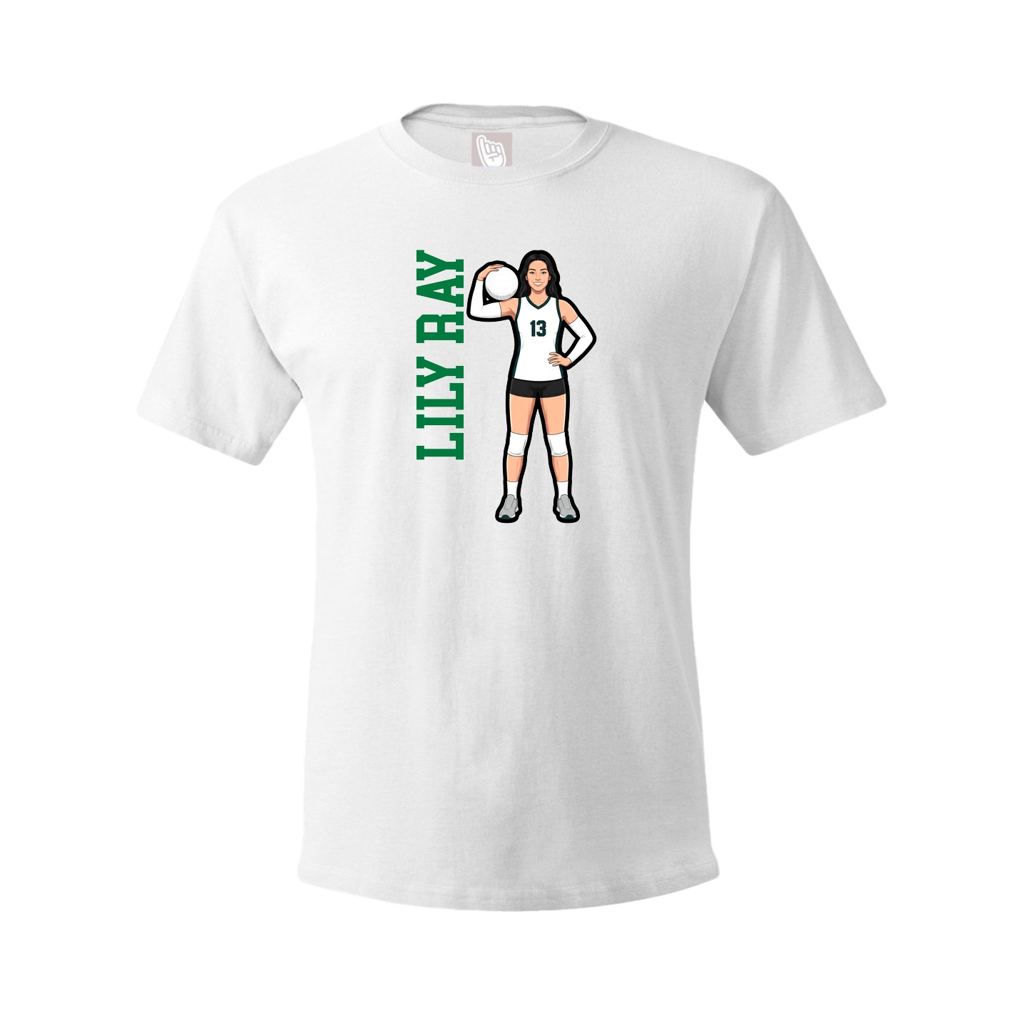 Tee — Name Vertical in White