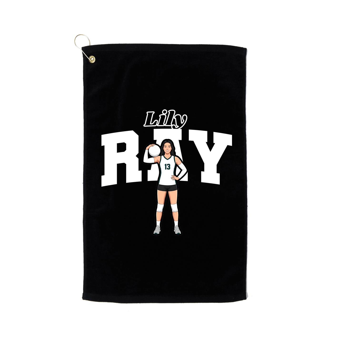 Golf Towel — Name Arch in Black